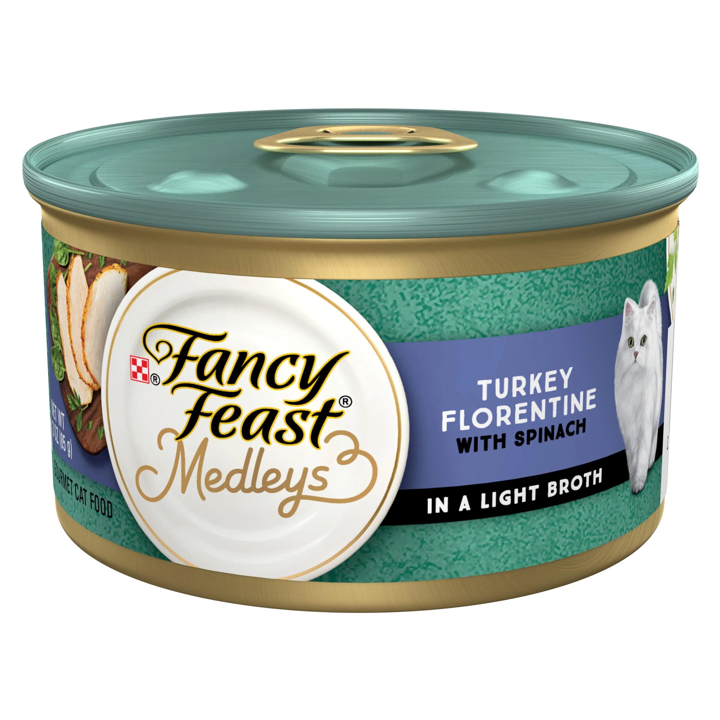 Functional Fancy Feast Medleys Turkey Florentine with Spinach in Light Broth — 24 Cans 3 oz Effective