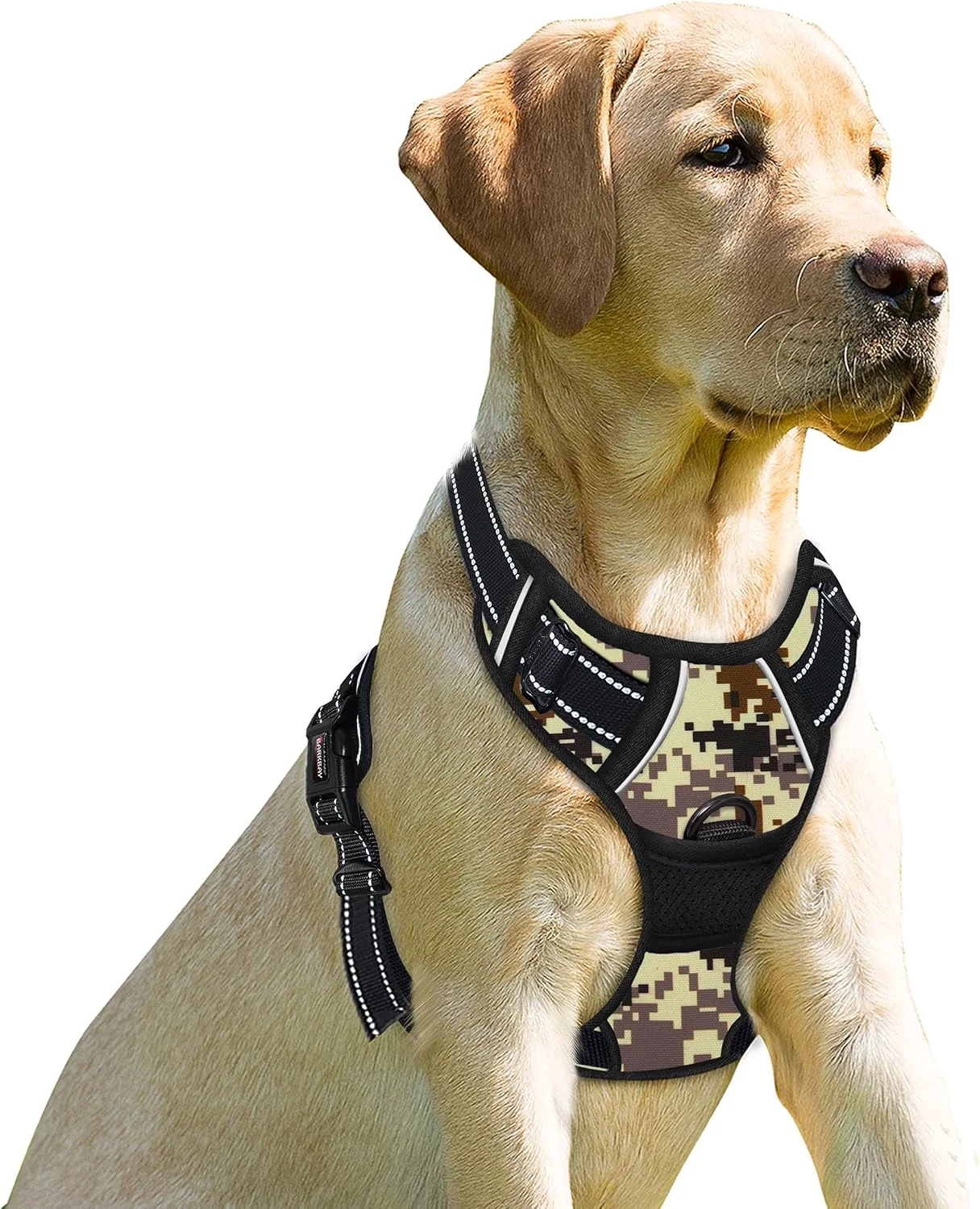 Elegant BARKBAY No Pull Dog Harness Front Clip Heavy Duty Reflective Easy Control Handle for Large Dog Walking Desert camo M Long-Lasting