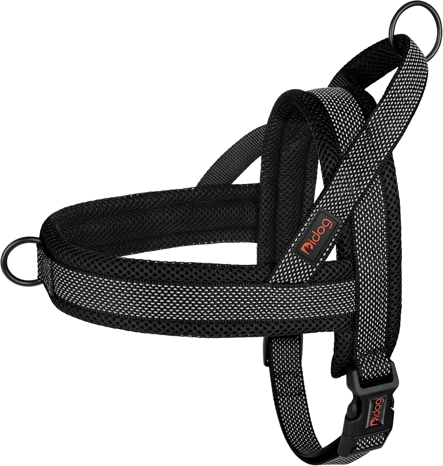 Lightweight Didog No Pull Dog Harness with Breathable Mesh Padded Full Reflective Quick Fit Adjustable Vest Harness Easy for Training Walking for Small Medium and Large Dogs Black L Chest 26-32 Enhanced