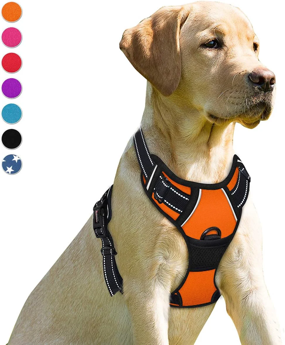 Outstanding BARKBAY No Pull Dog Harness Front Clip Heavy Duty Reflective Easy Control Handle for Large Dog Walking Orange L Genuine