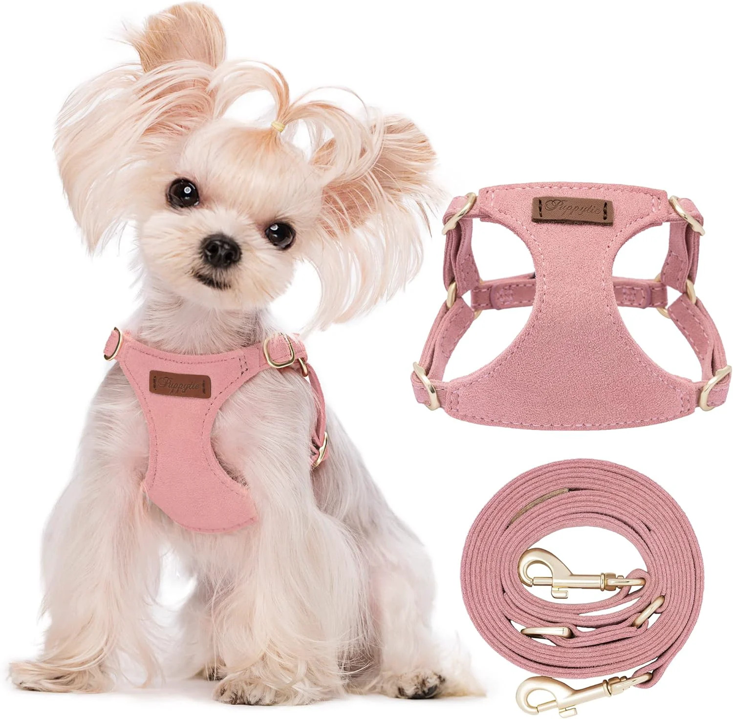 Prestigious Puppytie No Pull XXS Puppy Harness with Multifunction Dog Leash Soft Adjustable No Choke Escape Proof Pet Harness Vest Pink XXS Reliable