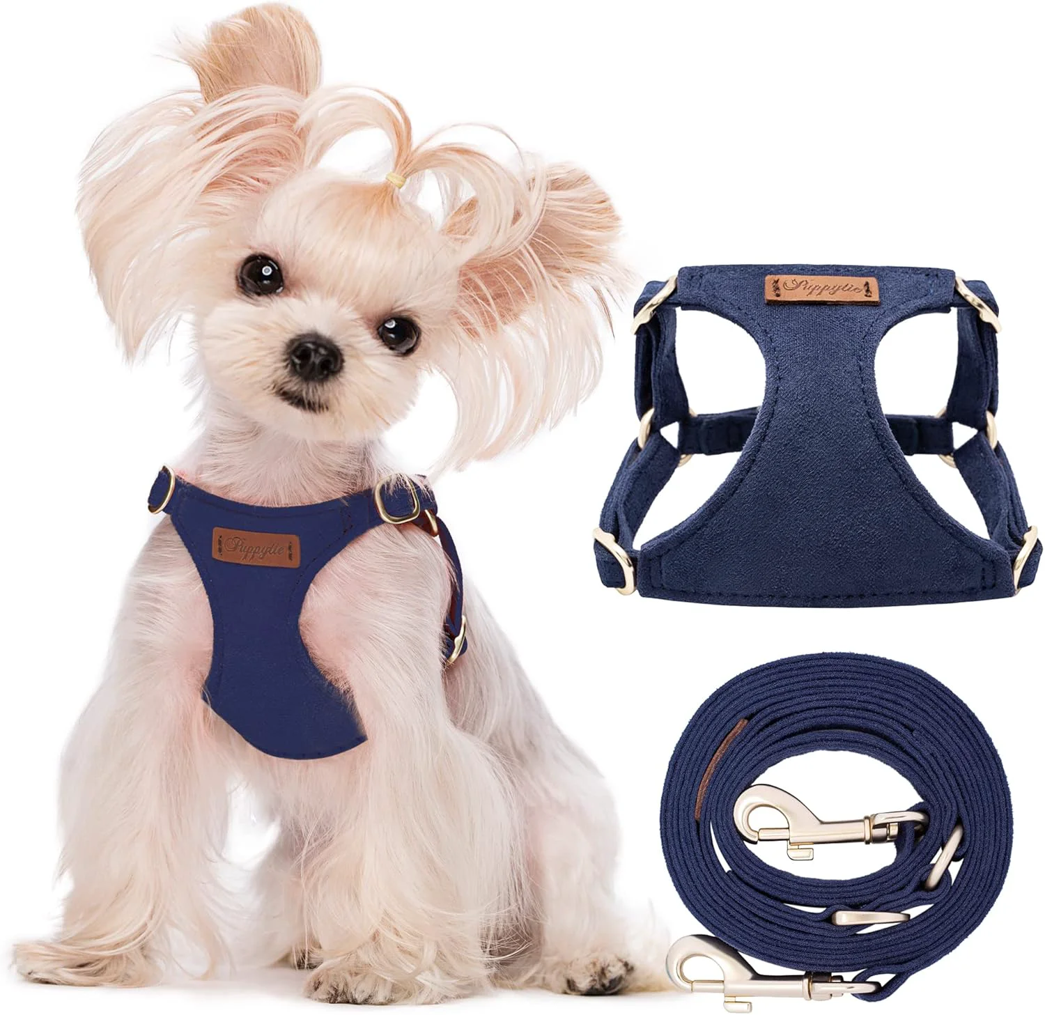 Safe Puppytie No Pull xs Dog Harness with Multifunction Dog Leash Soft Adjustable No Choke Escape Proof Pet Harness Vest Navy XS Expertly Made