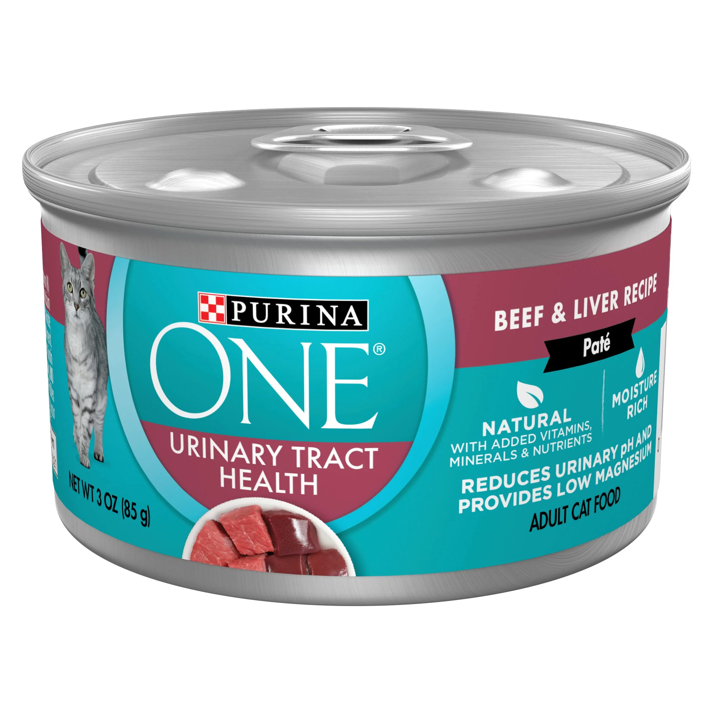 Functional Purina ONE Urinary Tract Health Beef Liver Pate Wet Cat Food 3 oz Cans Pack of 24 Elite