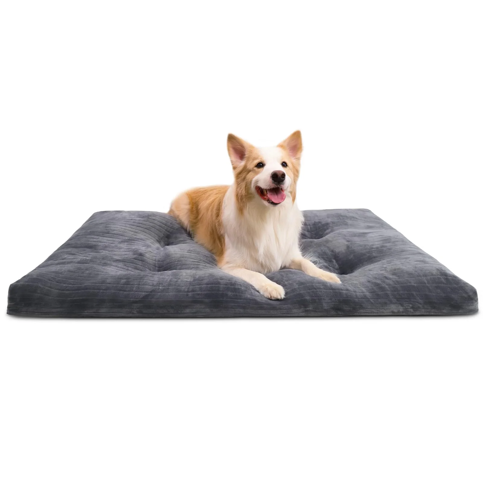 Healthy KSIIA Dog Crate Bed 48x29 Jumbo – Plush Flannel Non-Slip Washable Elite