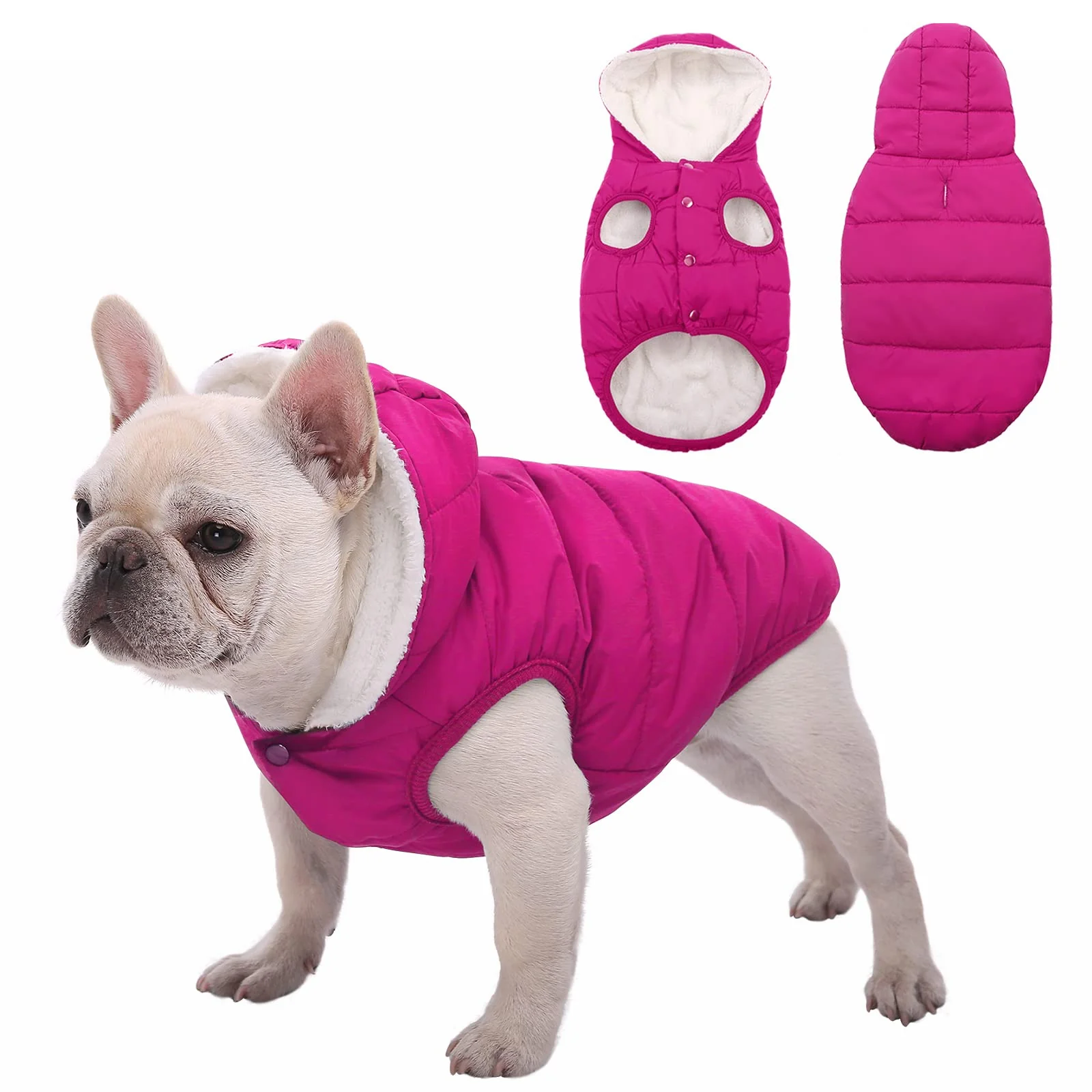 Specialty SAWMONG Windproof Waterproof Dog Coat - Fleece Cotton Lined Warm Jacket Pink S-3XL Functional