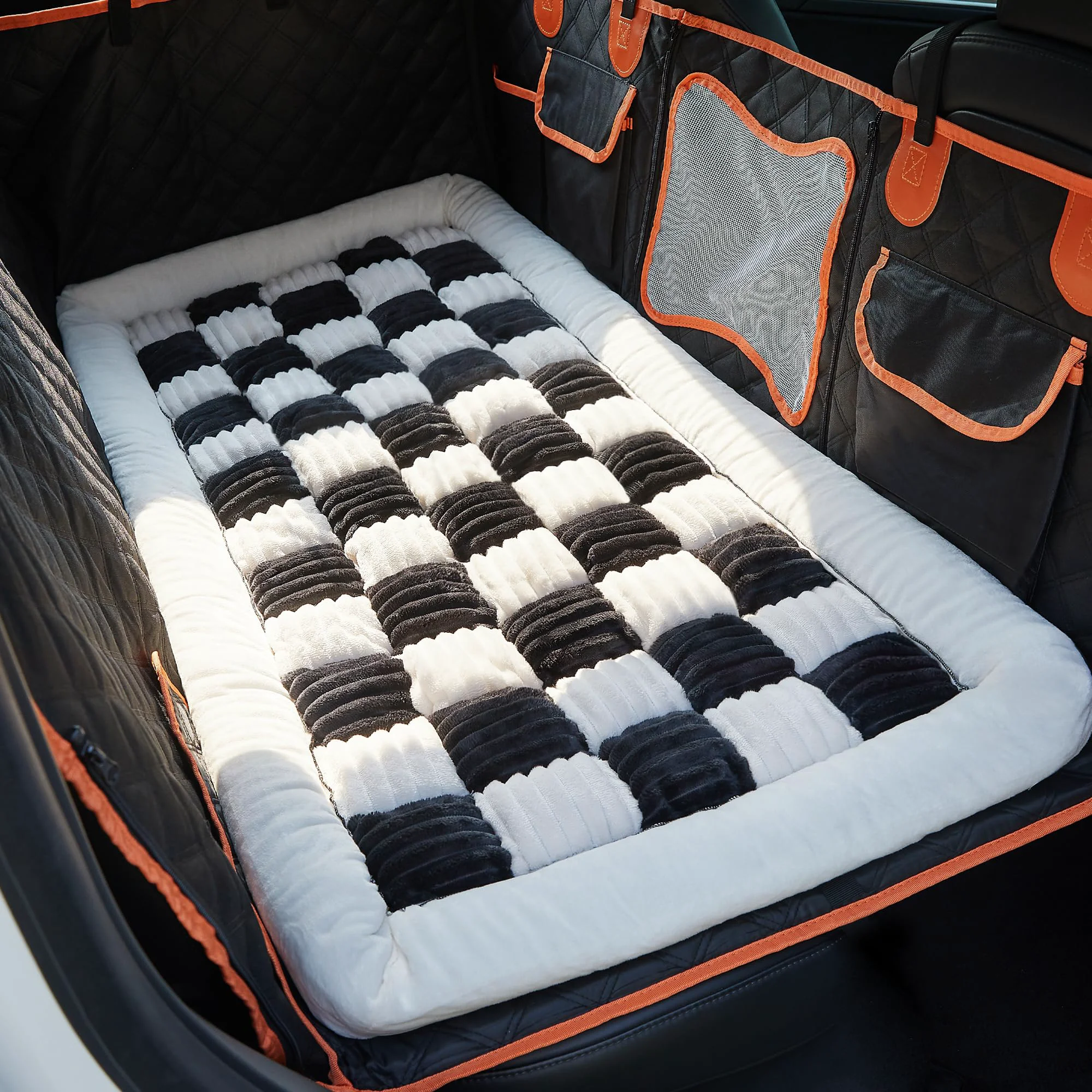 Classic Soulbond Backseat Pet Bed Mat Non-Slip Fuzzy Car Dog Bed for Back Seat — Fits Most Vehicles Detailed