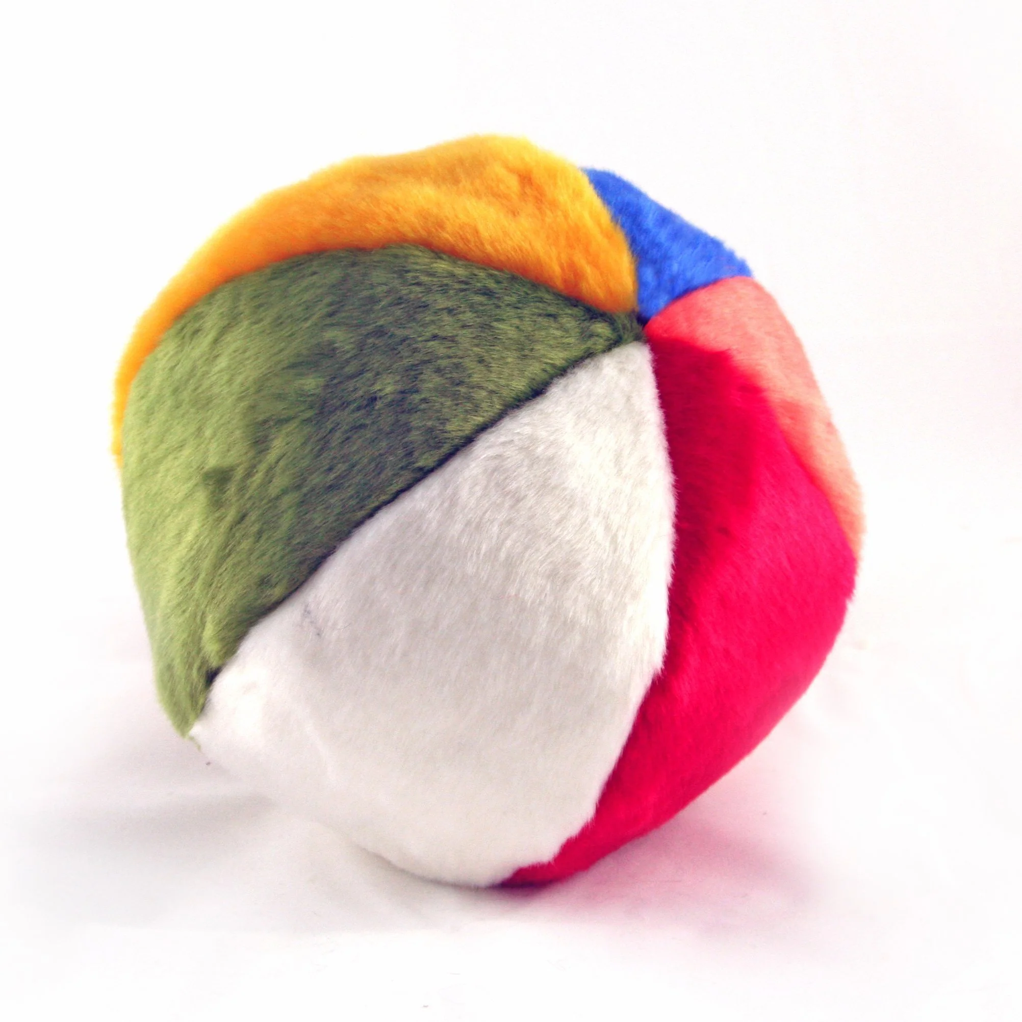 Fine Crafted Fluff Tuff Beach Ball 7-Inch Plush Dog Toy Durable Safe Fun Organic