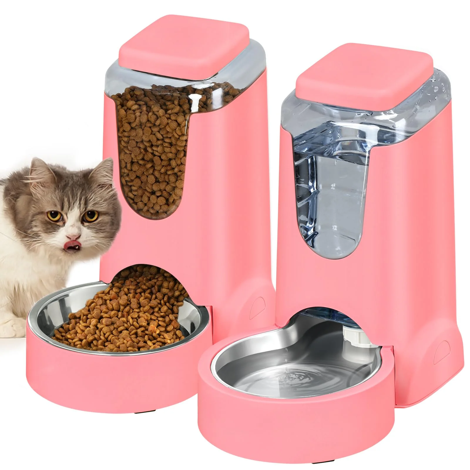 Fine Crafted HWONMTE Automatic Cat Feeder Water Dispenser — 1 Gallon 2-Pack Outstanding