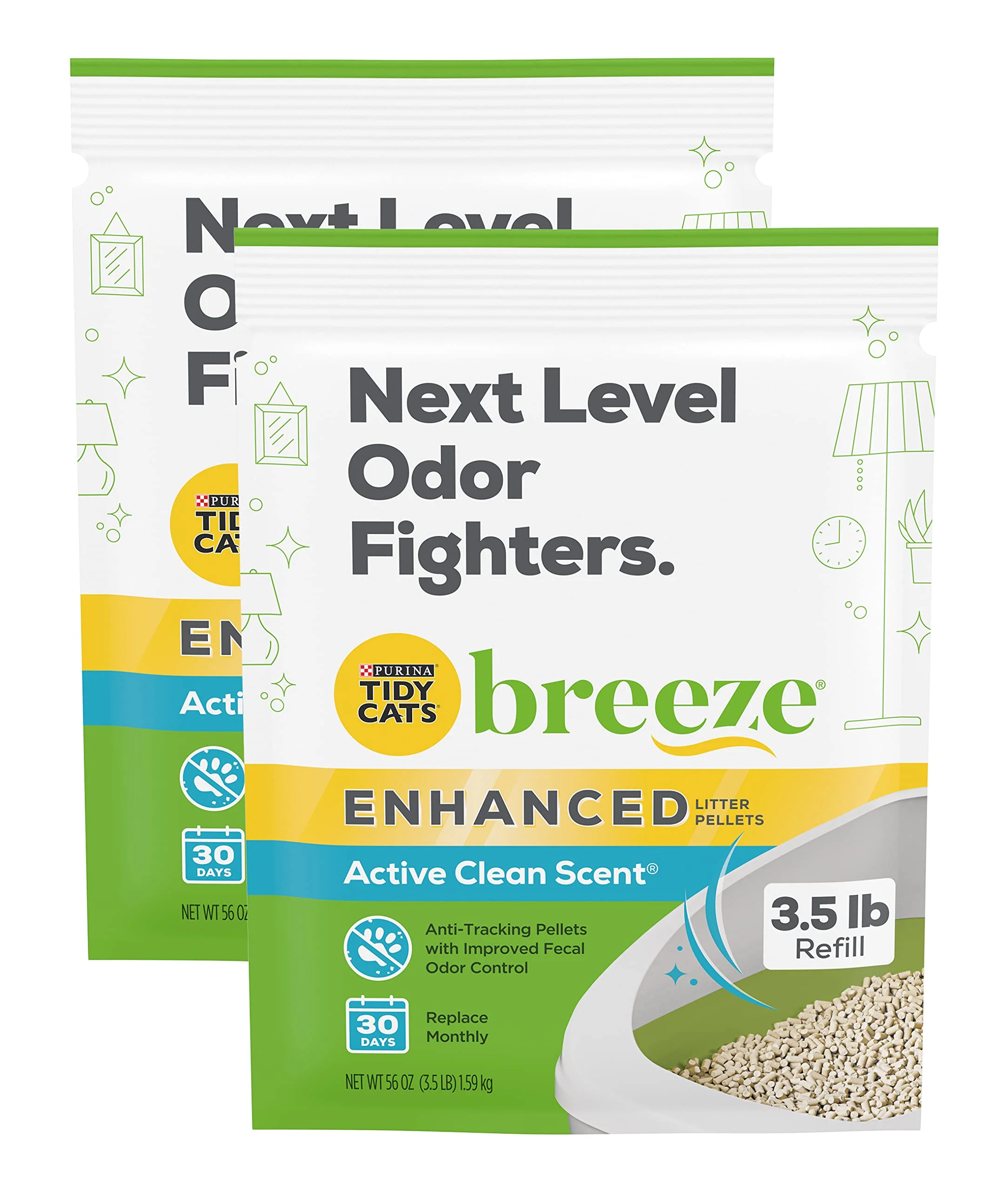 Practical Tidy Cats Breeze Litter Pellets – Enhanced Odor Control 3.5 lb Pack of 2 Fine Crafted