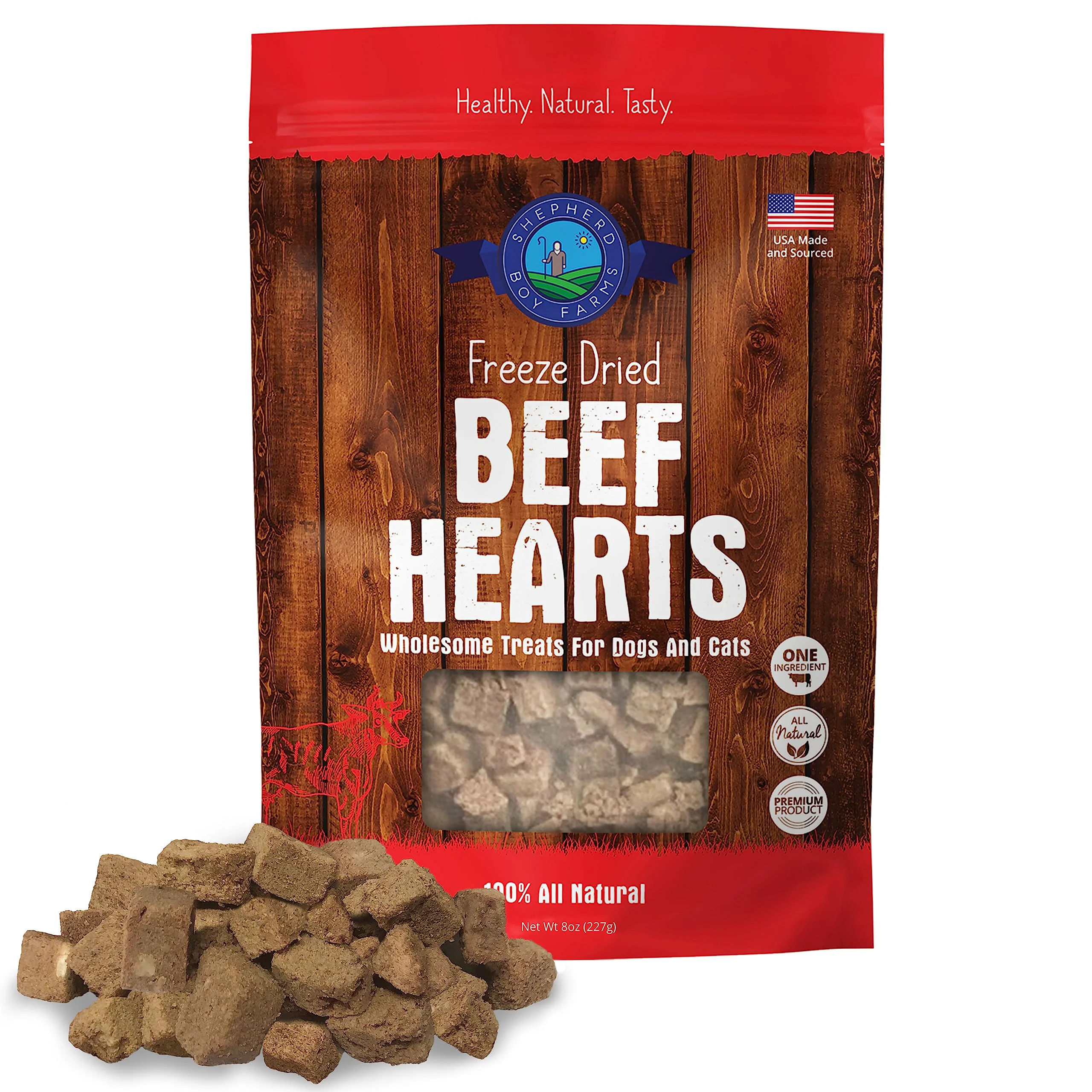 Authentic Shepherd Boy Farms ze-Dried Beef Heart Treats – Single-Ingredient USA Made Crafted