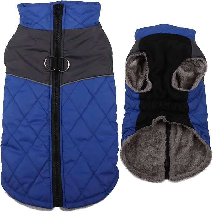 Elite Warm Fleece Dog Coats for Small Dogs D-Rings Waterproof Puppy Jacket for Cold Winter Blue SAbout ThisOverview Eco-Friendly
