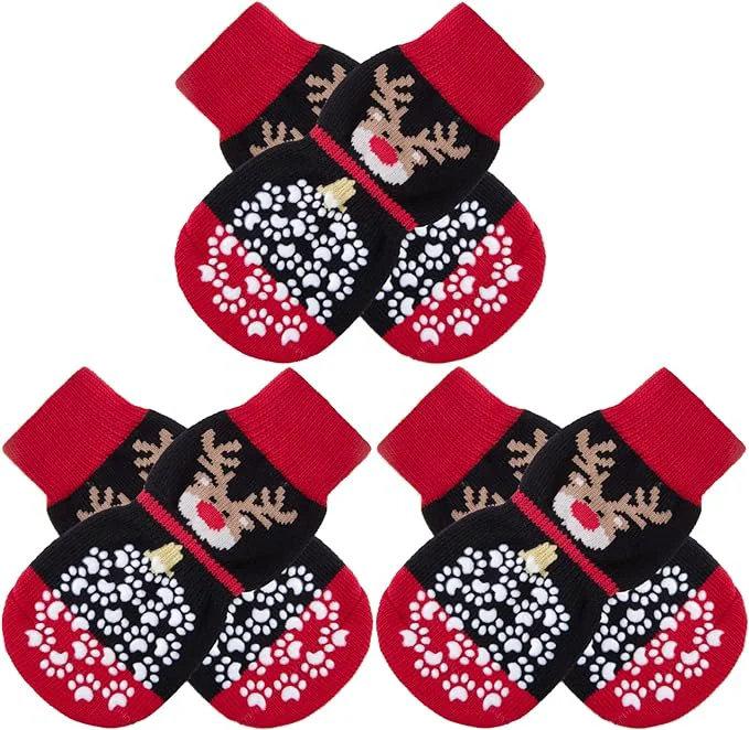 Reusable EXPAWLORER 6PCS Anti-Slip Dog Socks to Prevent Licking Paws Dog Shoes for Hot Pavement Paw Protector Traction Control on Hardwood Floor Dog Booties for Puppy Small Medium Large Senior DogsAbout ThisOverview Pure