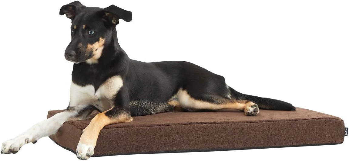 Official Barkbox Orthopedic Dog Bed with Memory Foam Premium Comfort for Dogs and Puppies Dog Bed for Joint Relief and Restful Sleep Durable and Easy to Clean - Espresso Medium Detailed