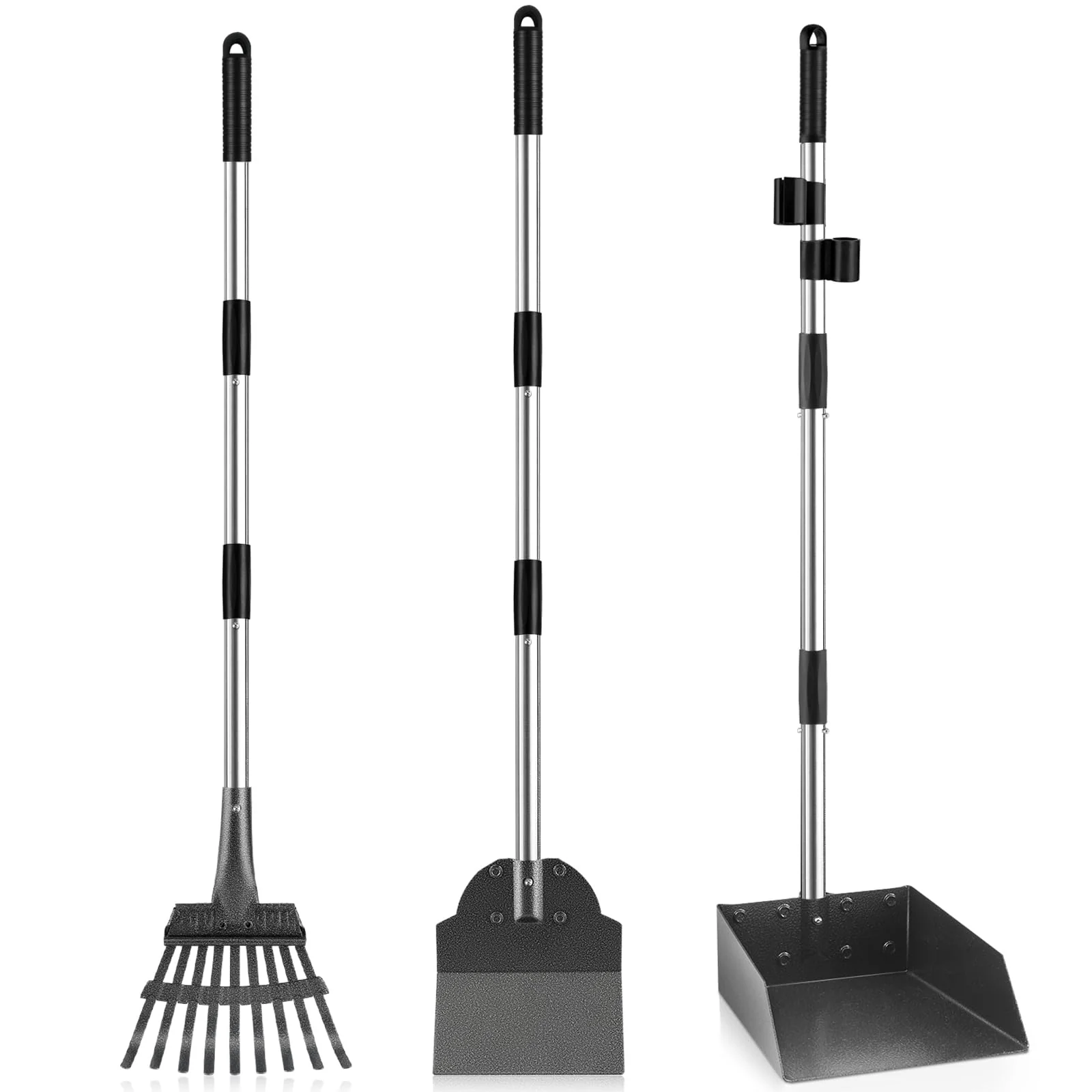 Fashionable ROIUBPO Pooper Scooper - Adjustable Long-Handle Stainless Steel Dog Poop Scooper Set Eco-Friendly
