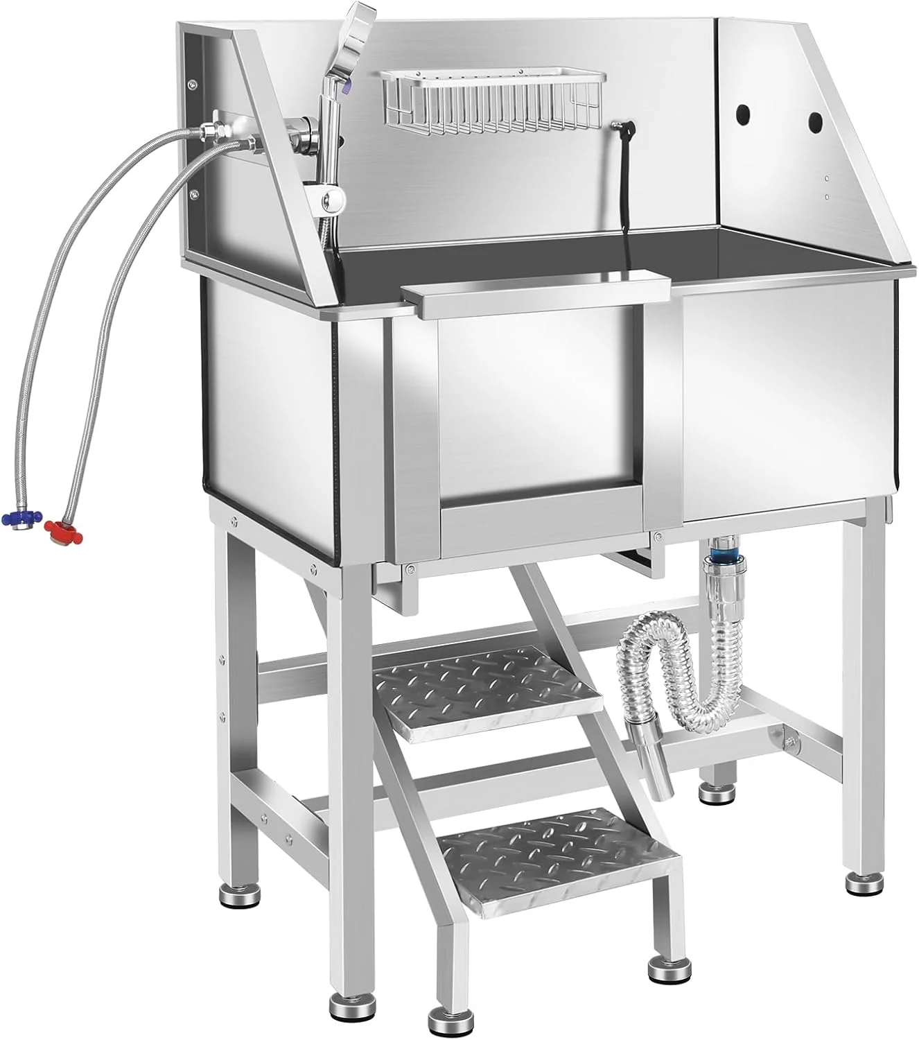 Fine Electric Dog Bathing Station for Large Dogs Height Adjustable Stainless Steel Dog Pet Washing Station Professional Dog Grooming Tub with Electric Lift Pet Wash Bath Station Certified