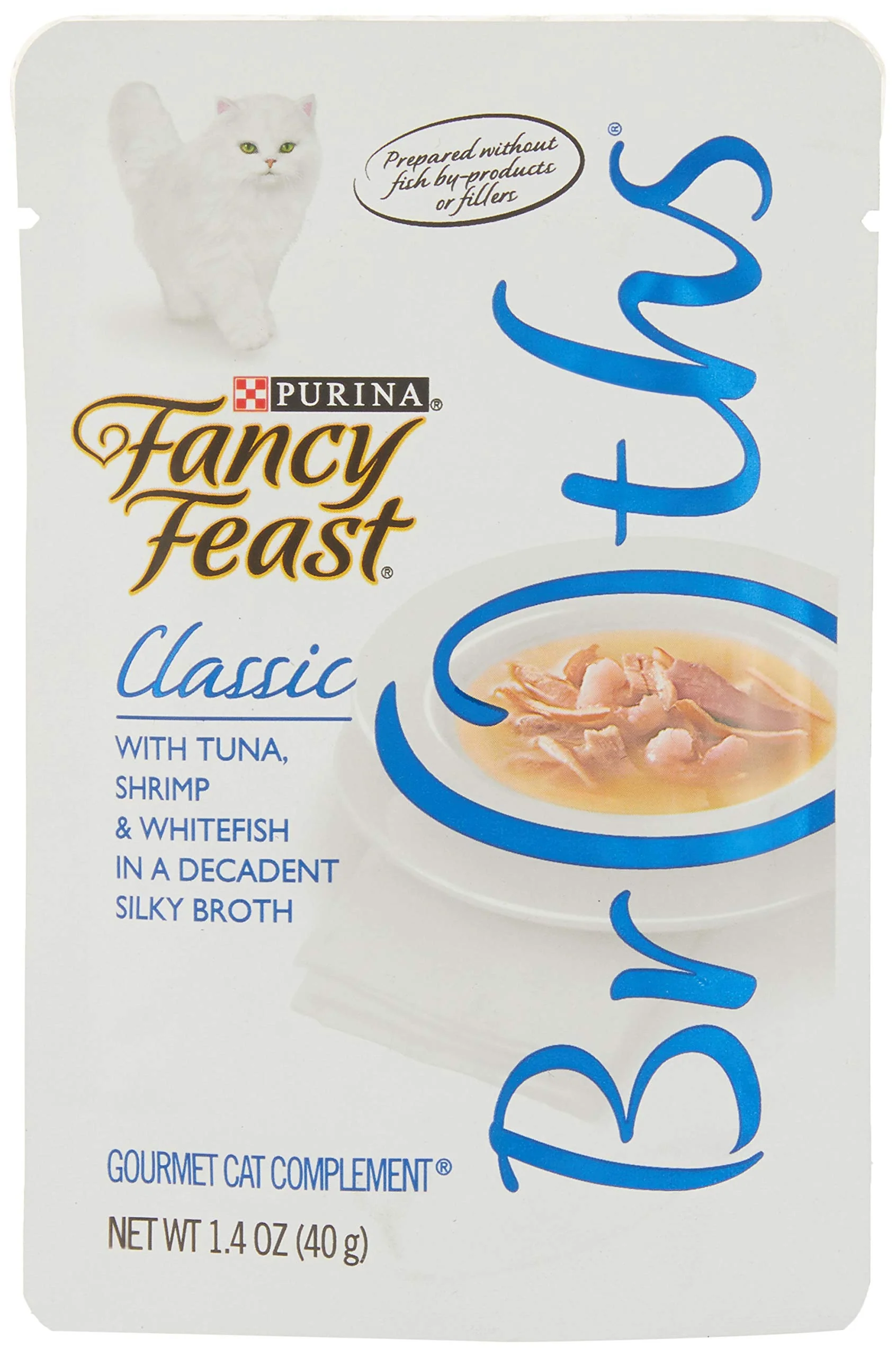 Outstanding Fancy Feast Classic Broths Tuna Shrimp Whitefish - 32 Pack 1.4 oz Pouches Exceptional