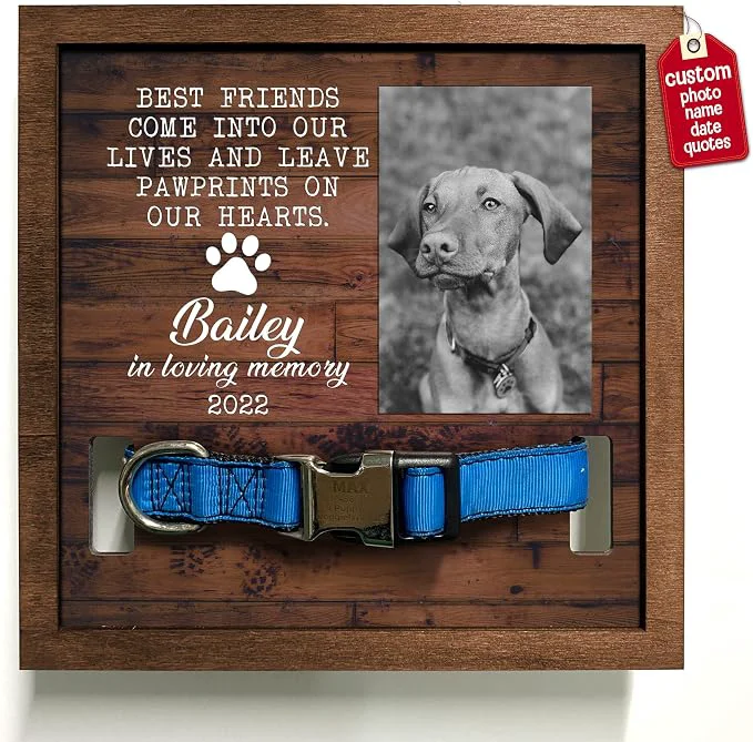 Convenient Personalized Dog Collar Frame Memorial Pet Loss Sign Dog Cat Lover Ever Gifts Expertly Made