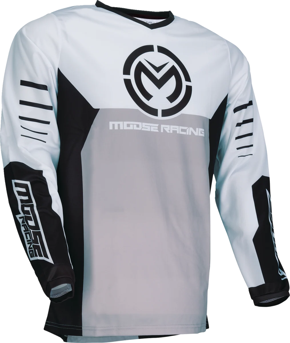 Trendy MOOSE RACING Qualifier Jersey - Black White - 5XL 2910-8158 Soft