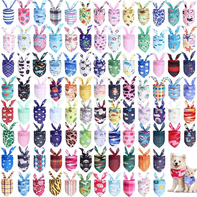 Contemporary Wesiti 100 Pcs Dog Bandanas Bulk Winter Pet Bandanas Colorful Triangle Scarf Official