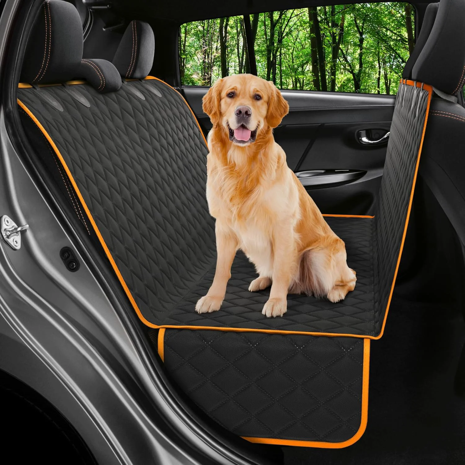 Effective XL Dog Car Seat Cover for Back Seat Waterproof Hammock for Car SUV Truck Non-Slip Backseat Cover for Dogs Heavy-Duty Dog Hammock Style Seat Protector Pets Easy to Install Clean Top-Quality