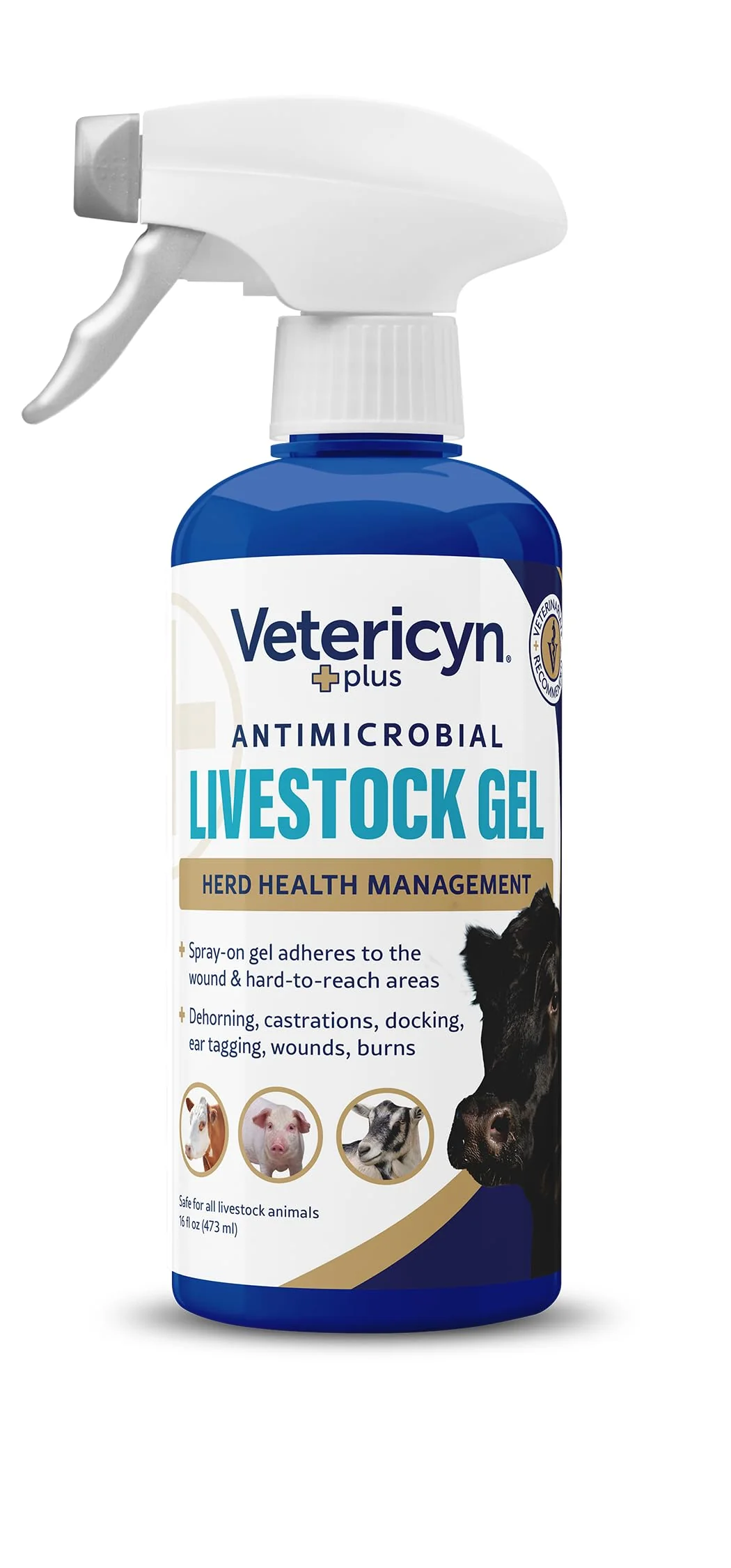 Natural Vetericyn Plus Livestock Utility Gel Spray Sprayable Hydrogel Wound Care 16 oz Organic