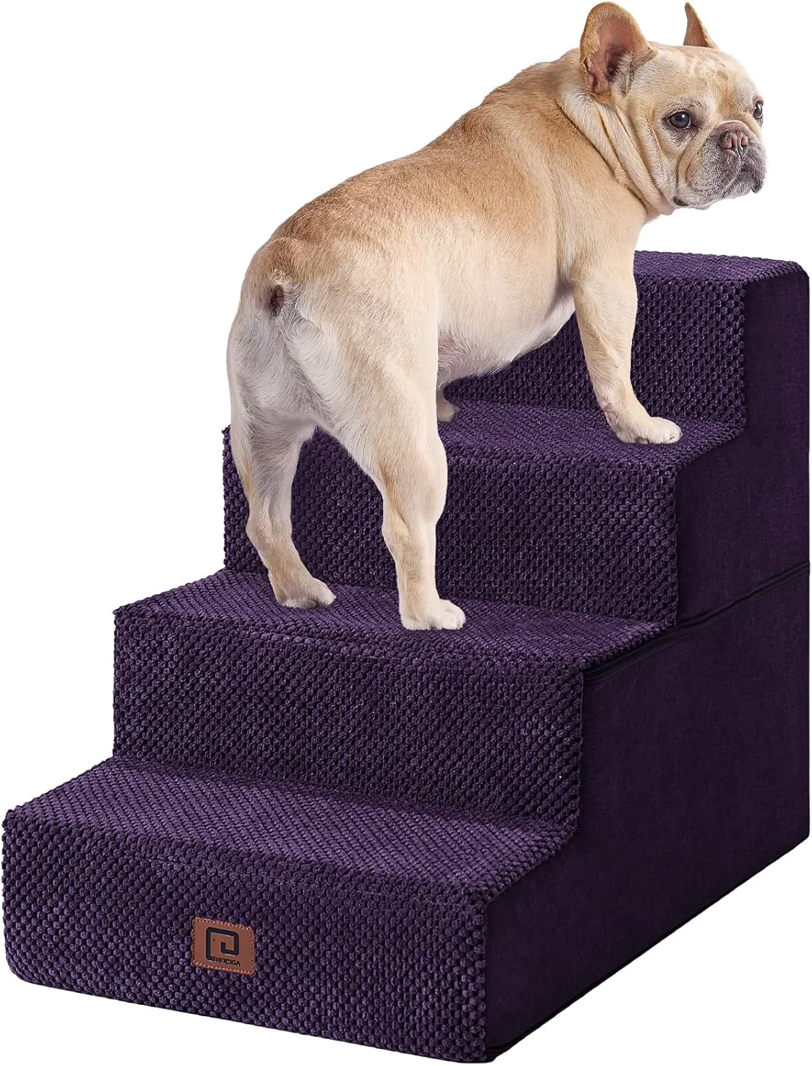 Exclusive EHEYCIGA Dog Stairs for Bed 18 H 4-Step Dog Steps for High Bed Pet Steps for Small Dogs and Cats Non-Slip Balanced Pet Ramp Indoor Purple Casual