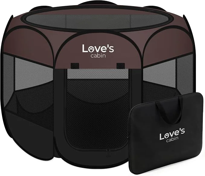 Trendy Love's cabin Pet Puppy Dog Playpen Small Dog Tent Crates Cage Indoor Outdoor Superior
