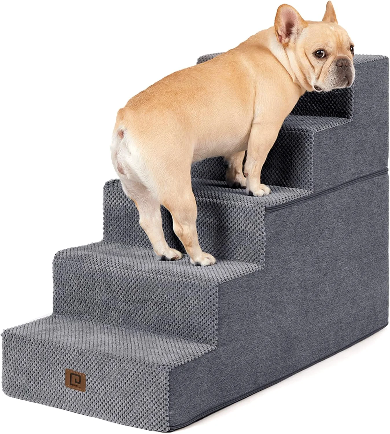 Functional EHEYCIGA Dog Stairs for High Bed 22.5 H 5-Step Dog Steps for Bed Pet Steps for Small Dogs and Cats Non-Slip Balanced Pet Ramp Indoor Grey Expertly Made