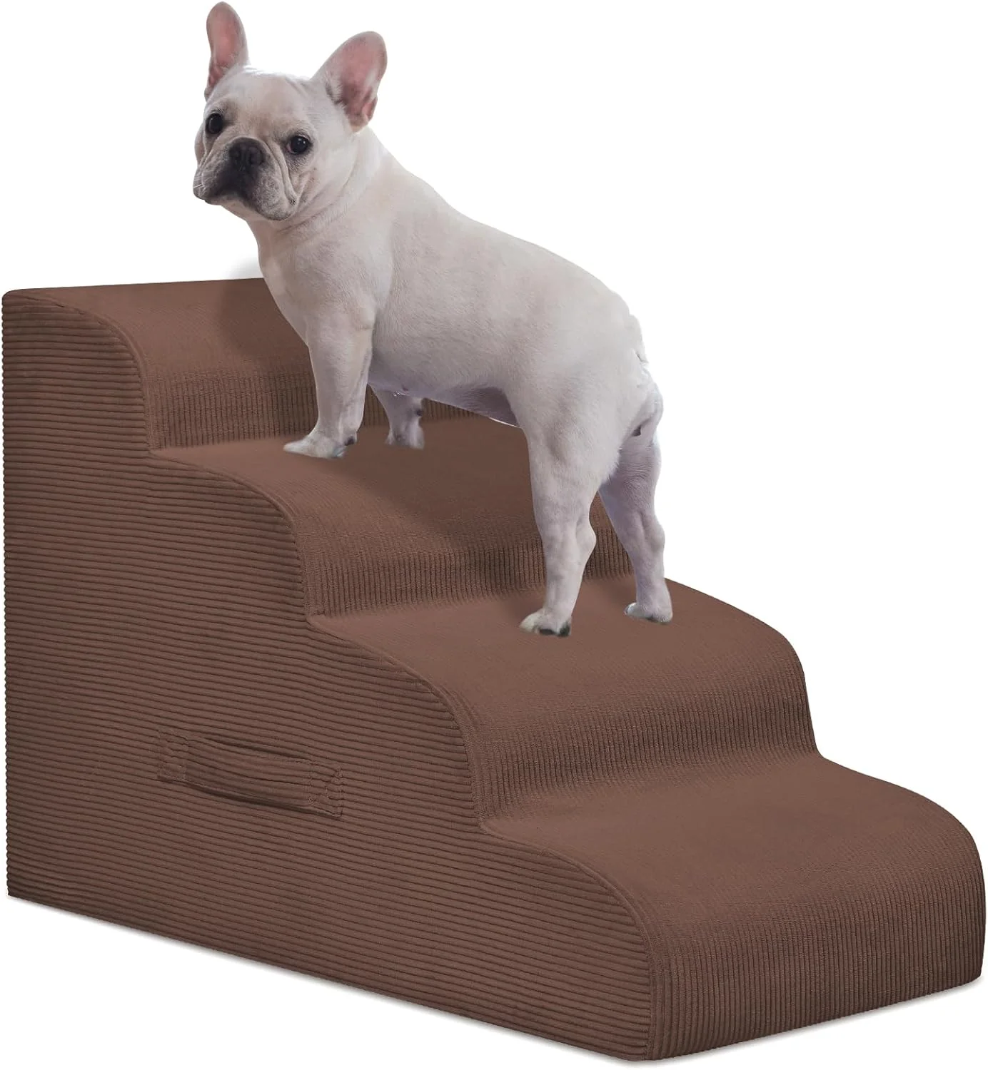 Professional Dog Steps for Small Dogs 4-Step Pet Ramp Stairs for High Beds and Sofa Non-Slip Pet Stairs for Small Dogs and Cats Removable and Easy to Clean Cover Coffee Verified