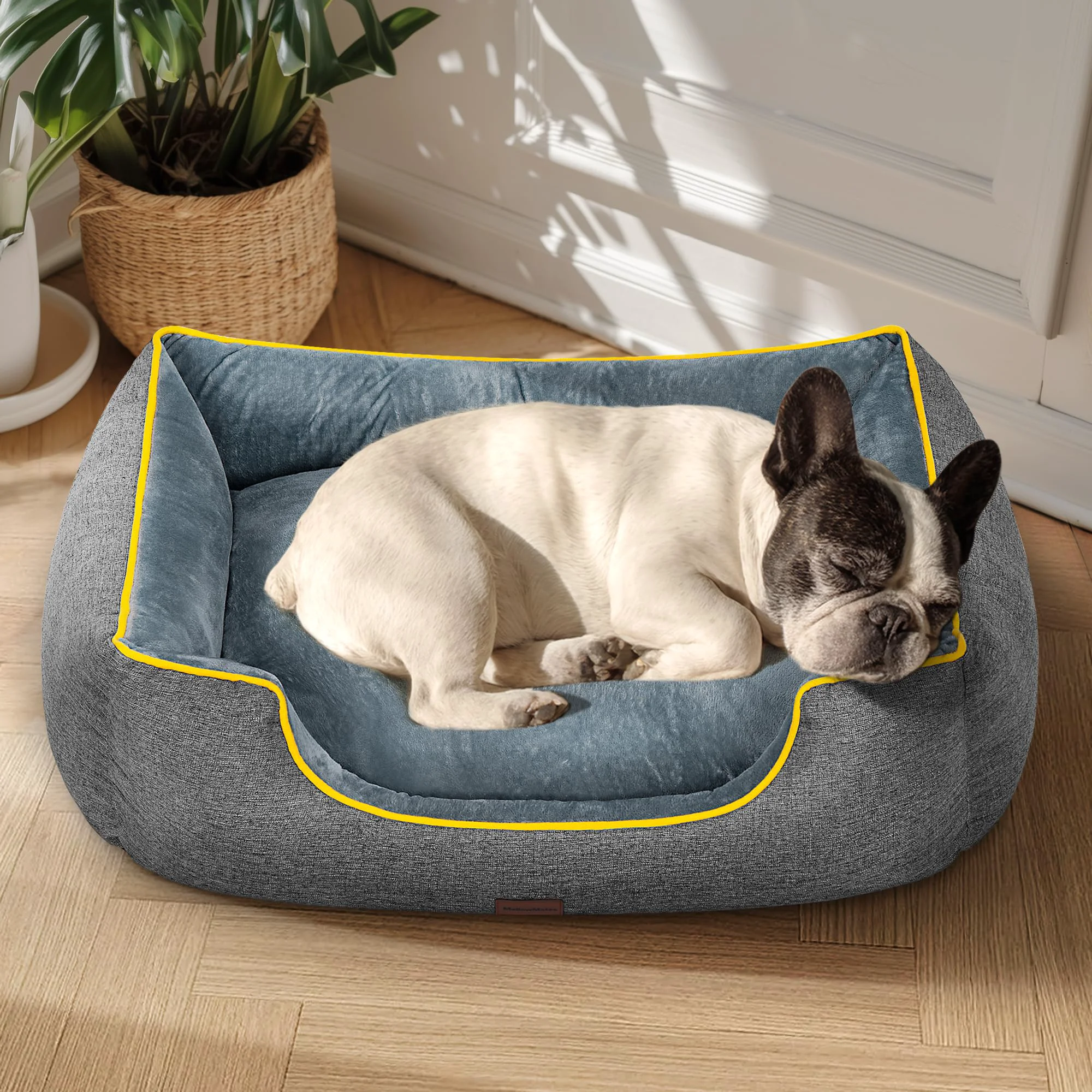 Consistent MellowMates Orthopedic Medium Dog Bed – 28-inch Grey with Removable Cover Waterproof Non-Slip Base Original