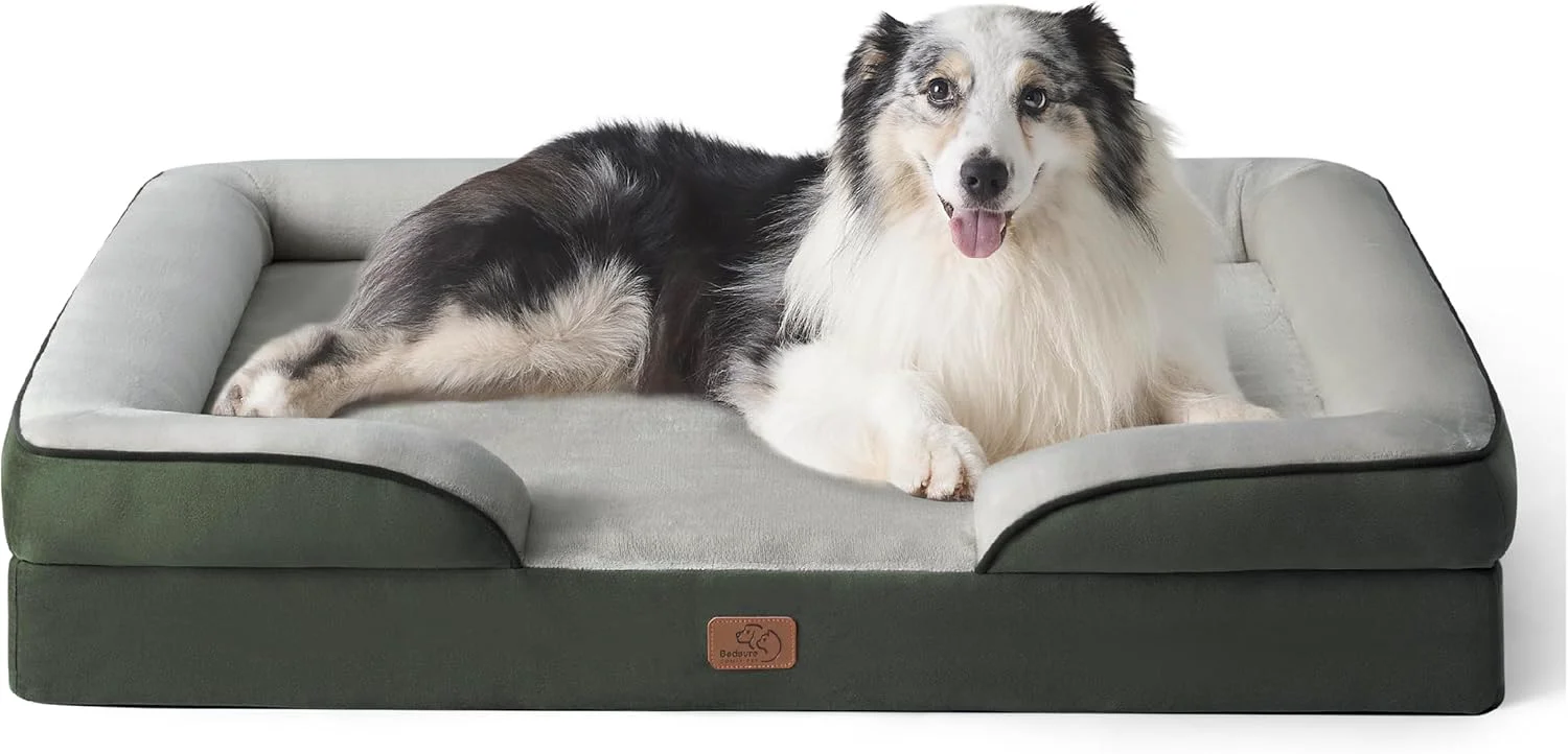 Genuine Bedsure XL Orthopedic Dog Bed for Extra Large Dogs - Waterproof XLarge Dog Cat Bed Comfort Dogs Couch Sofa with Washable Removable Cover Pet Bed with Nonskid Bottom Bo Canopy Green 42 Unique