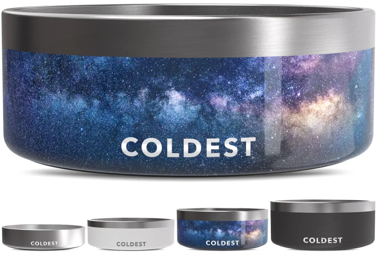 Professional Coldest Dog Bowl - 64 oz Insulated Stainless Steel Anti-Rust Non-Slip The Coldest Water Prestigious