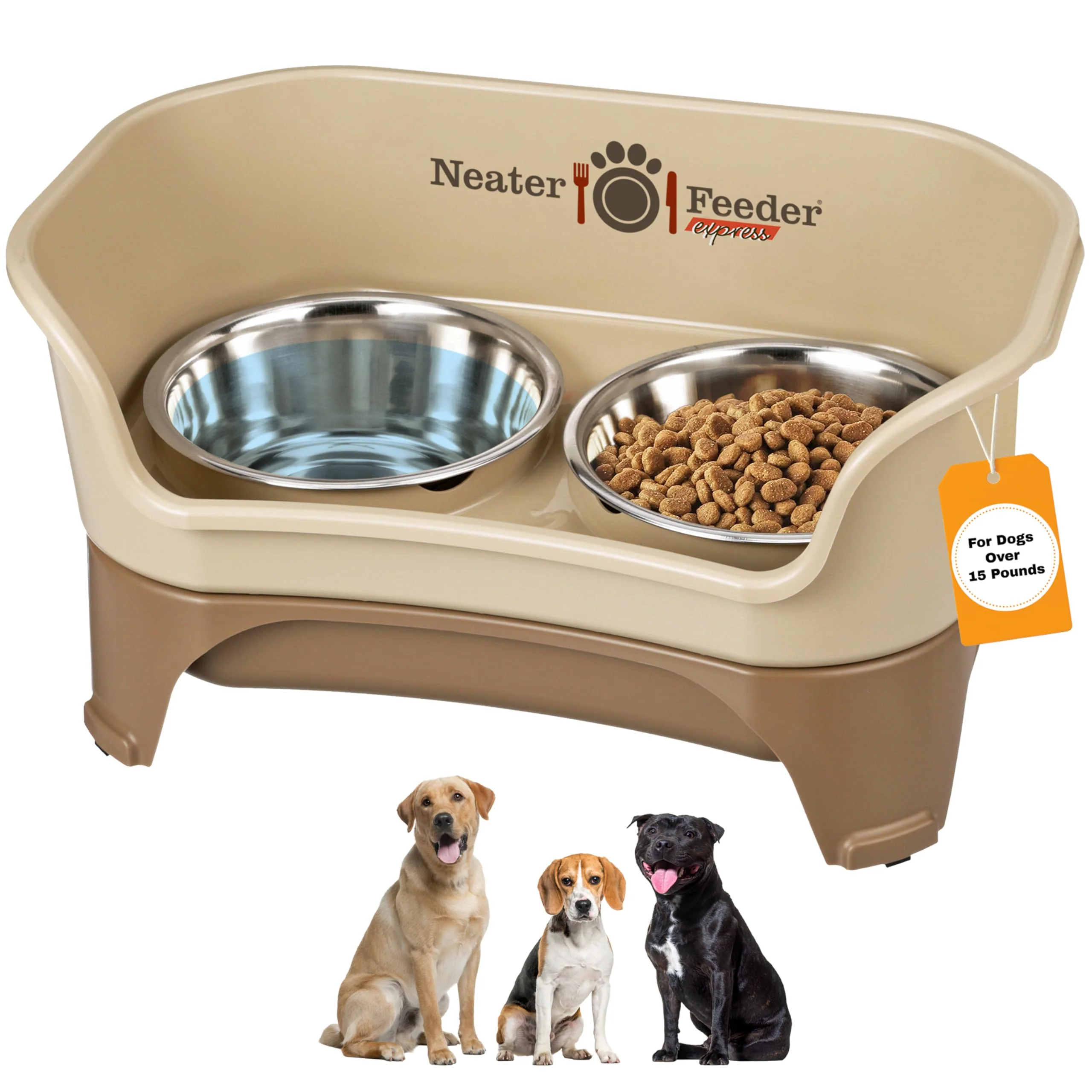 High-Quality Neater Feeder Express Mess-Proof d Dog Bowls Cappuccino – Spill- Feeding Station for Medium to Large Breeds Outstanding
