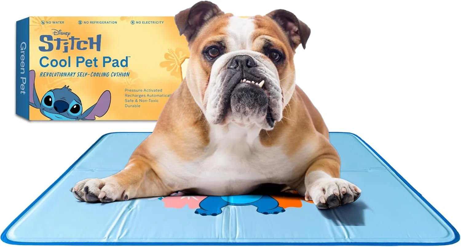 Long-Lasting The Green Pet Shop Cool Pet Pad - Medium Disney s Stitch - Self-Cooling Pressure Activated Mat for Dogs Cats from 21-45 lbs - Non-Toxic Gel No Water Needed Durable