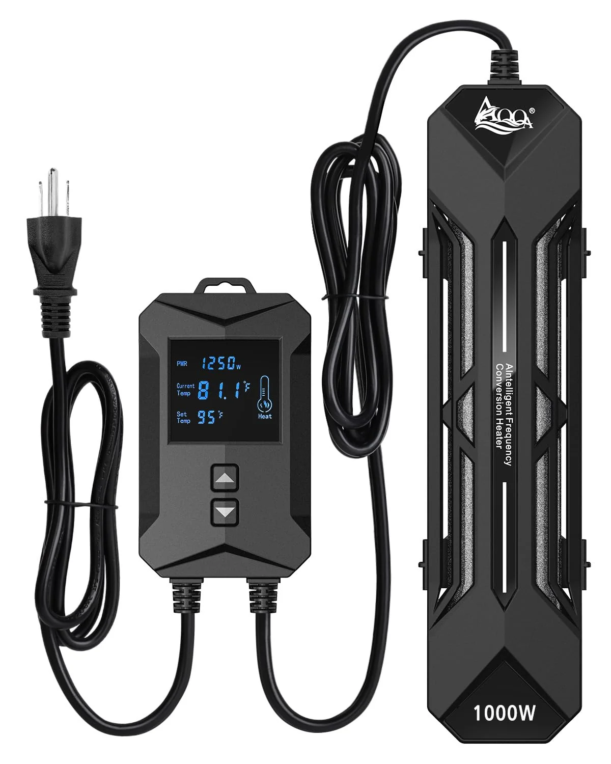 Professional AQQA Aquarium Heater 1000W – LED Digital Display Submersible 110–120V Overheat Dry-Out Protection Durable