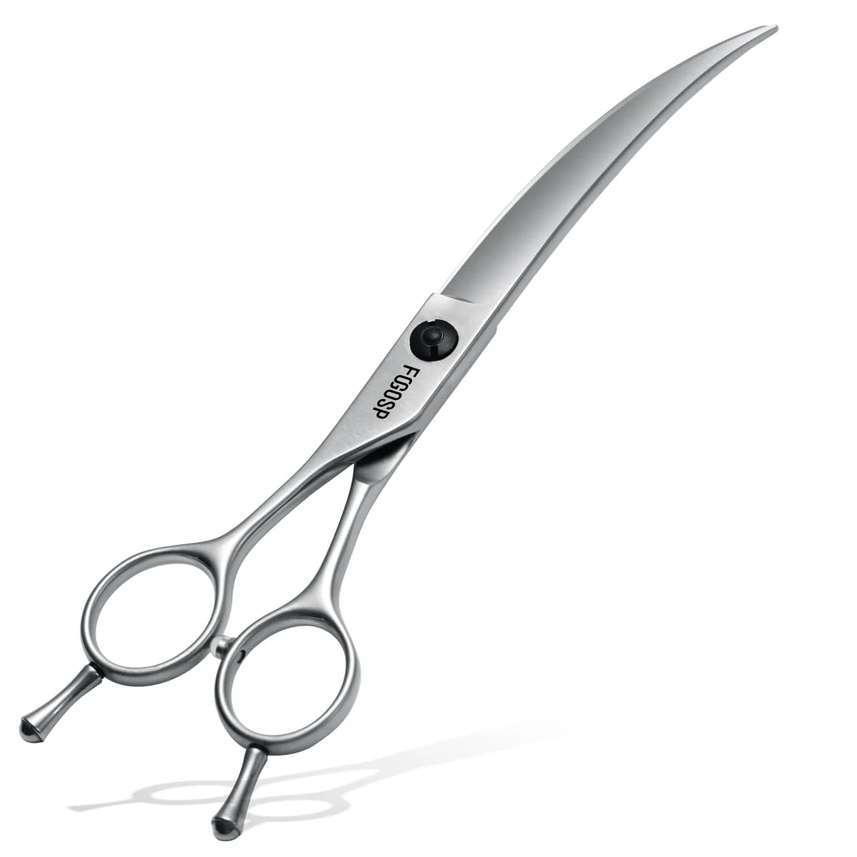 Quality FOGOSP Professional Left-Handed Curved Grooming Scissors for Dogs Cats — 7.5 in 35° Arc Japanese 440C Premium