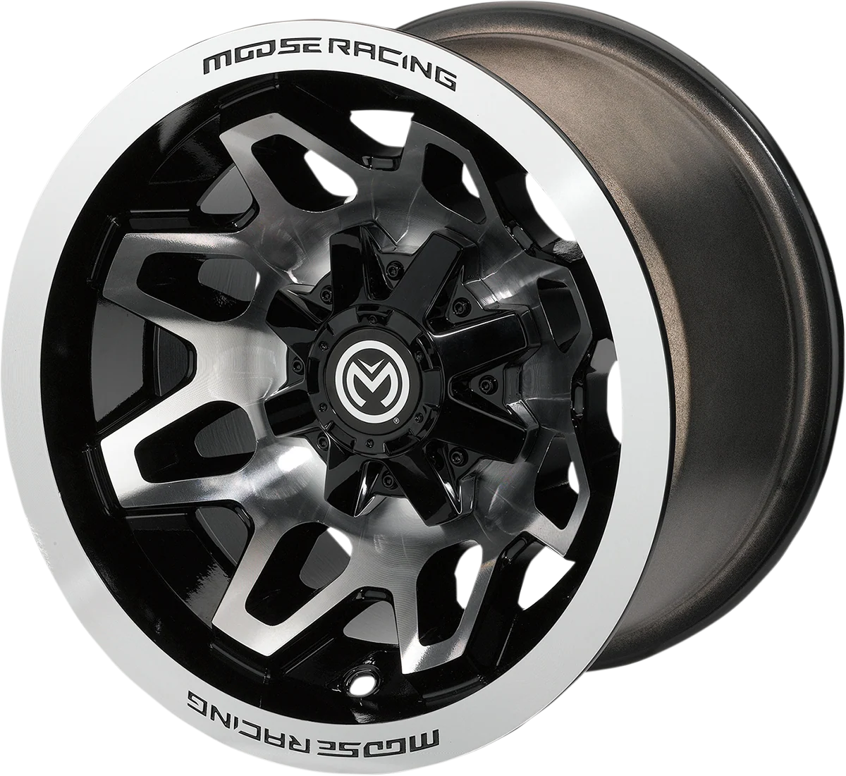 Fashionable MOOSE UTILITY Wheel - 416X - Front - Machined Black - 12x7 - 4 136 - 4 3 416M127136GBMF4 Fine