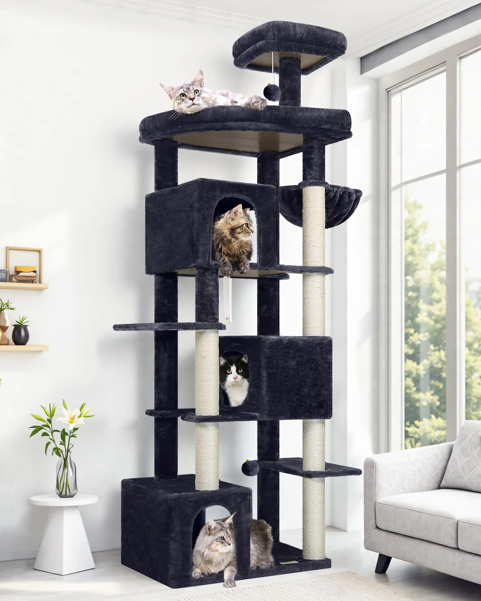 Proven Globlazer 80-Inch Heavy-Duty Cat Tree for Large Indoor Cats Eco-Friendly