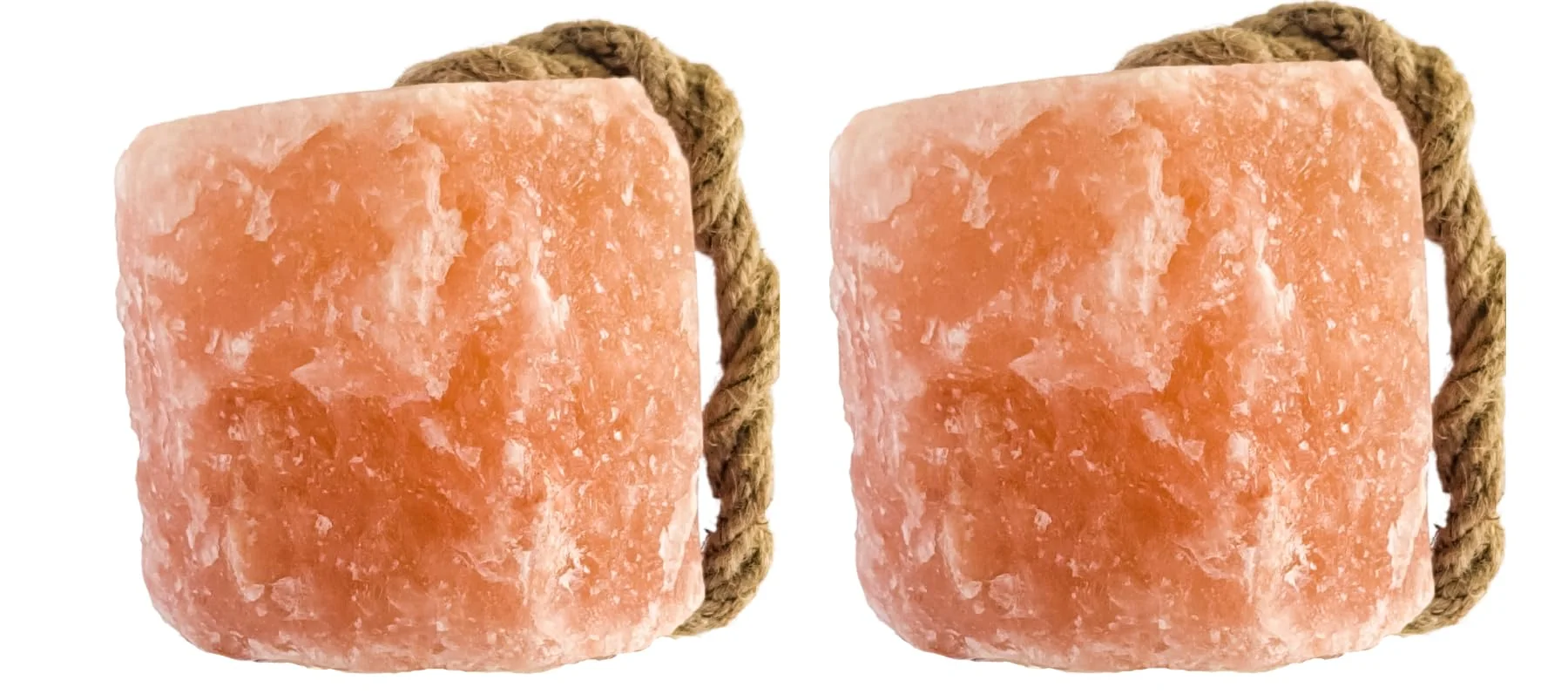 Optimized Organo Himalaya Himalayan Salt Lick on Rope 7.5-8 lb Each Pack of 2 – Natural Mineral-Rich Salt Blocks for Horses Deer Livestock Reusable