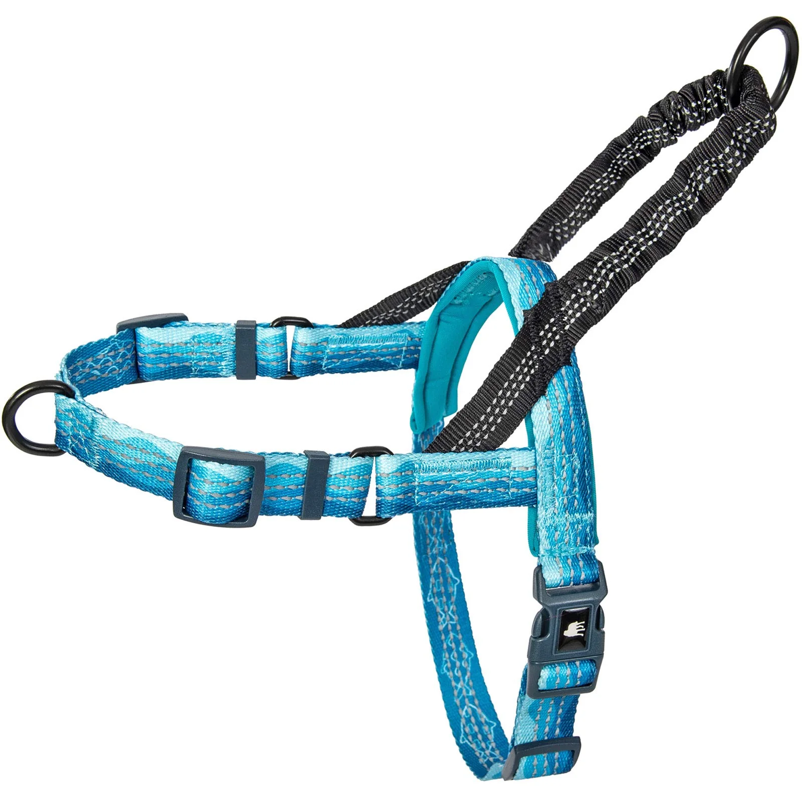 Lightweight Leash Boss No Pull Dog Harness – Front Rear Clips Medium with Reflective Wave Pattern Specialty