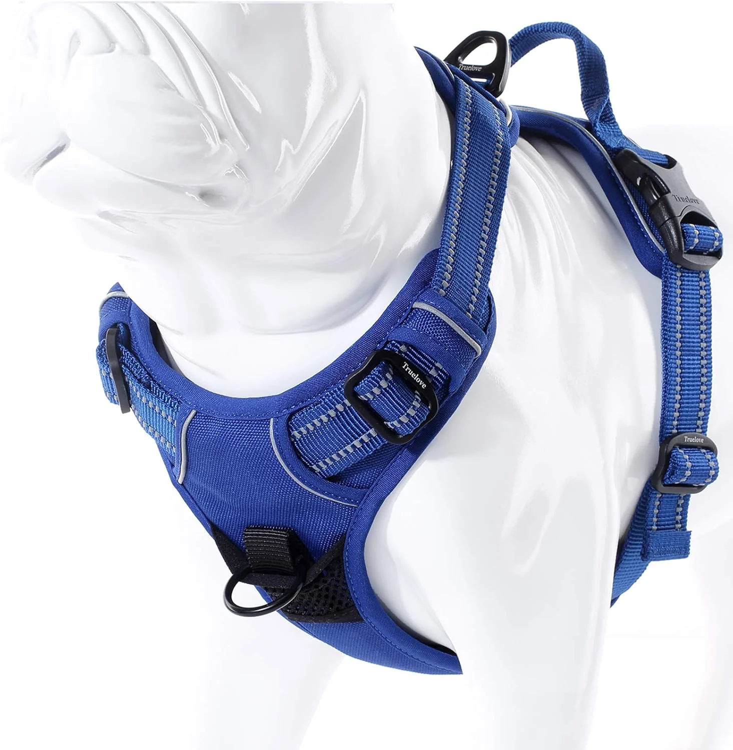 Genuine Truelove No Pull Dog Harness with Easy Control Handle and 2 Leash Attachments Reflective Adjustable Pet Vest World-Class