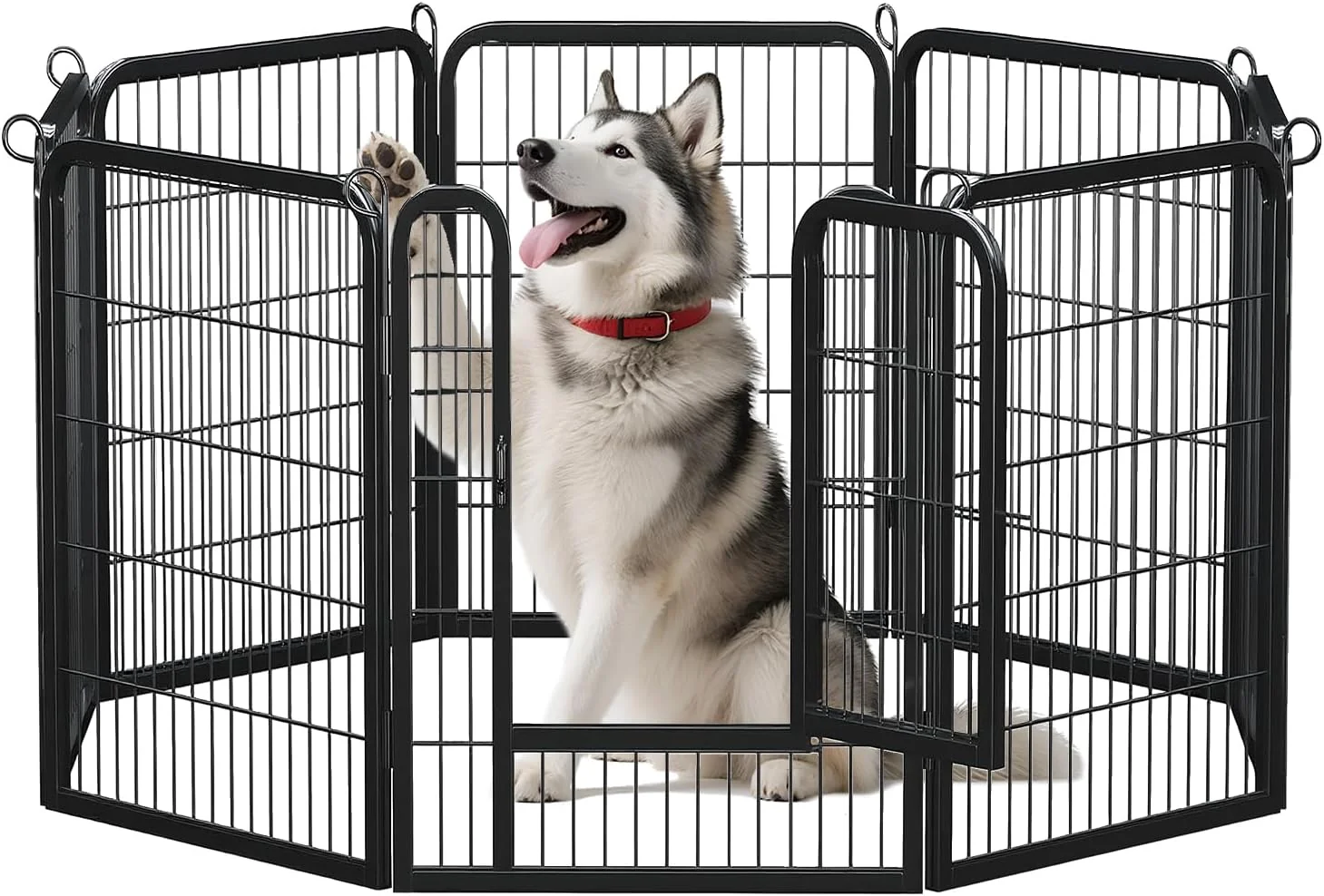 Modern 40 Inch Dog Playpen - 8 Panels Metal Pet Exercise Pen for Medium-Large Dogs Indoor Outdoor Dog Fence for Yard Garden Camping RV Travel Luxury