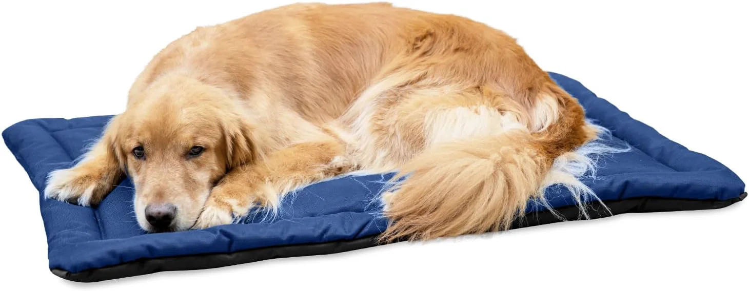 Fast K9 Ballistics Tough Ripstop Dog Crate Pad - Durable Machine Washable with Non-Skid Bottom and 120-Day Warranty Fits 42 Wire Crates - Large Blue Quartz Original Design