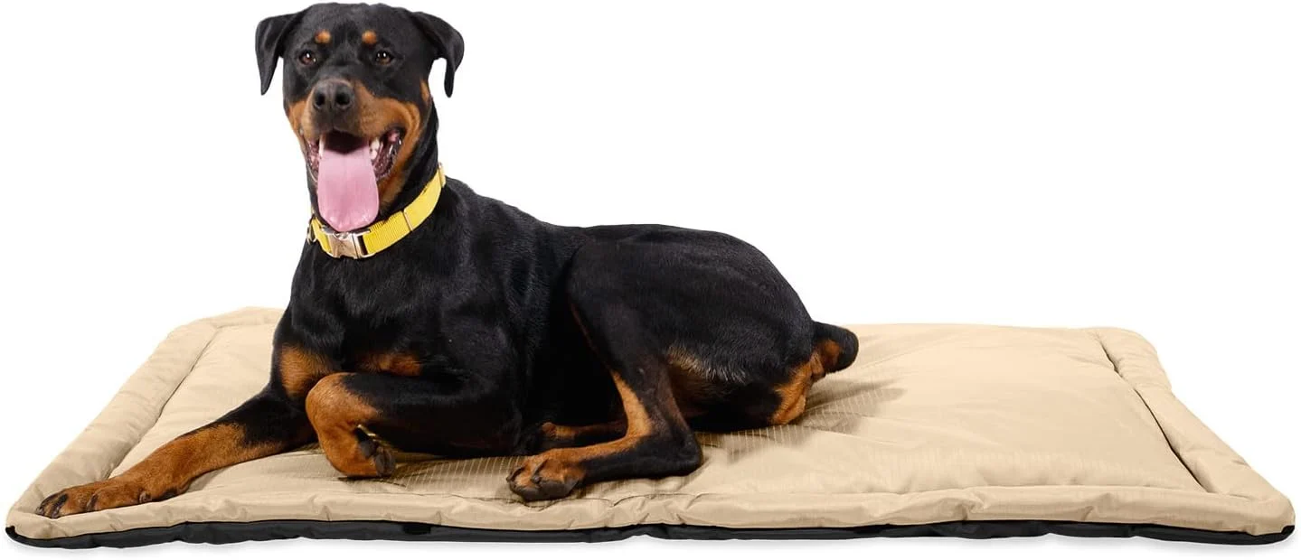 Powerful K9 Ballistics Tough Ripstop Dog Crate Pad - Durable Machine Washable with Non-Skid Bottom and 120-Day Warranty Fits 48 Wire Crates - X-Large Sandstone Prestigious