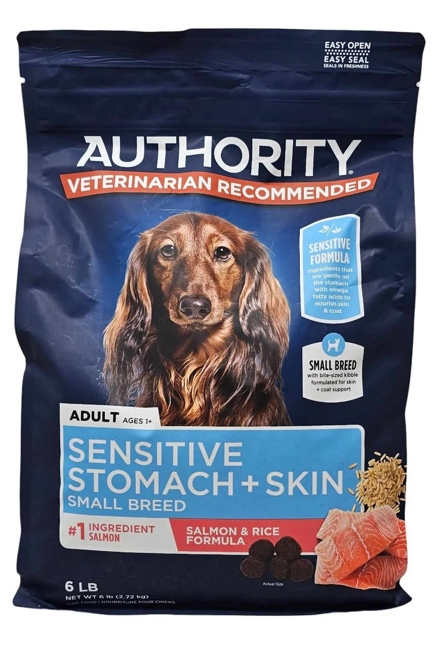 Efficient Authority Small Breed Adult Sensitive Stomach and Skin Salmon Rice Dry Dog Food – 6 lb Safe