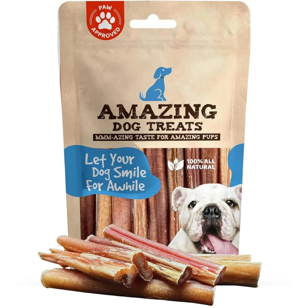 Responsible Dog Treats - 4-6 Inch Bully Sticks 1 lb All Natural Beef Chews for Dental Health Comfortable