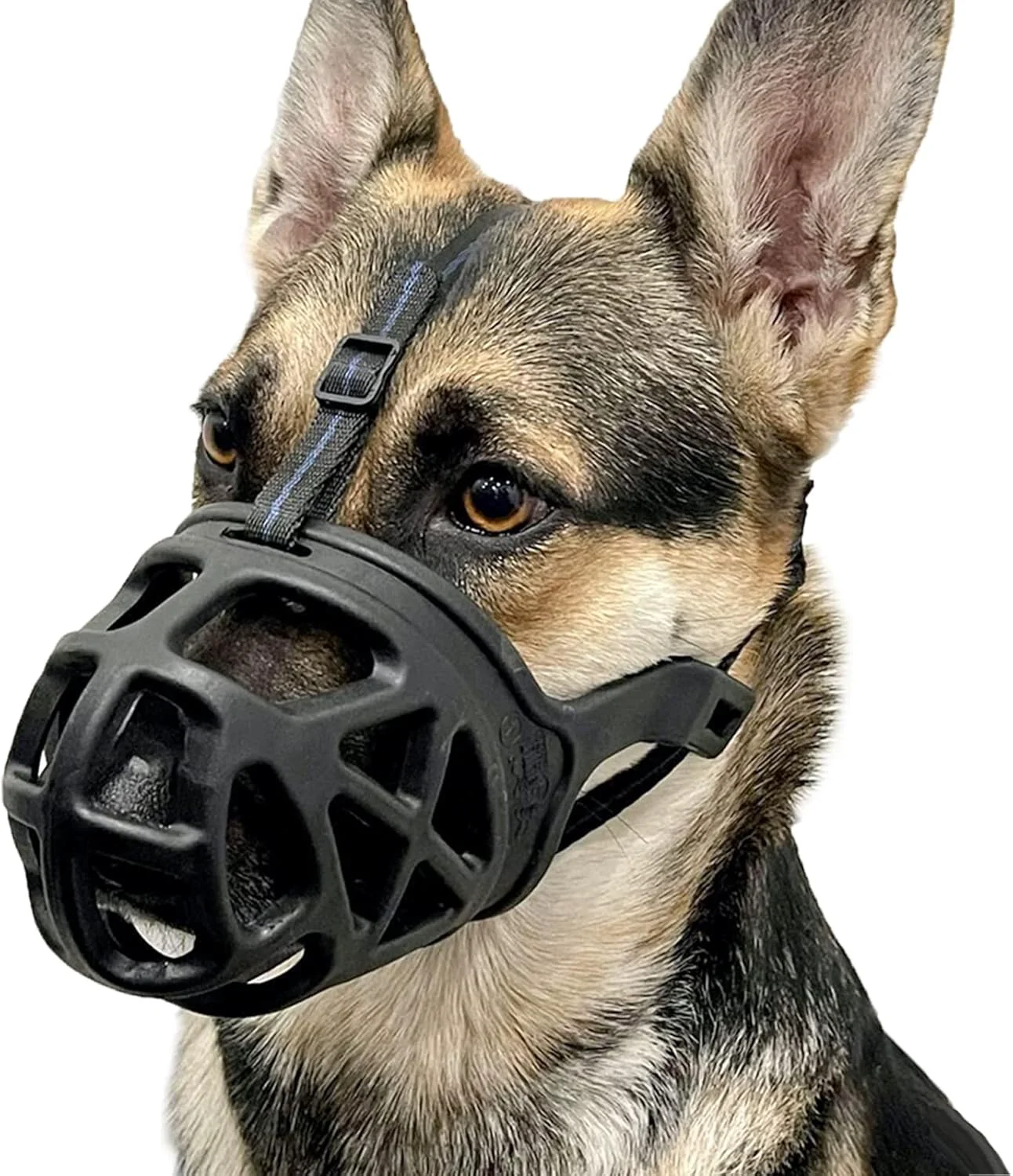 Excellent BARKLESS Dog Muzzle Basket Muzzle for Biting Chewing and Scavenging Humane Cage Mouth Cover for Grooming and Training Large Aggressive Reactive Dogs L Black Minimalist
