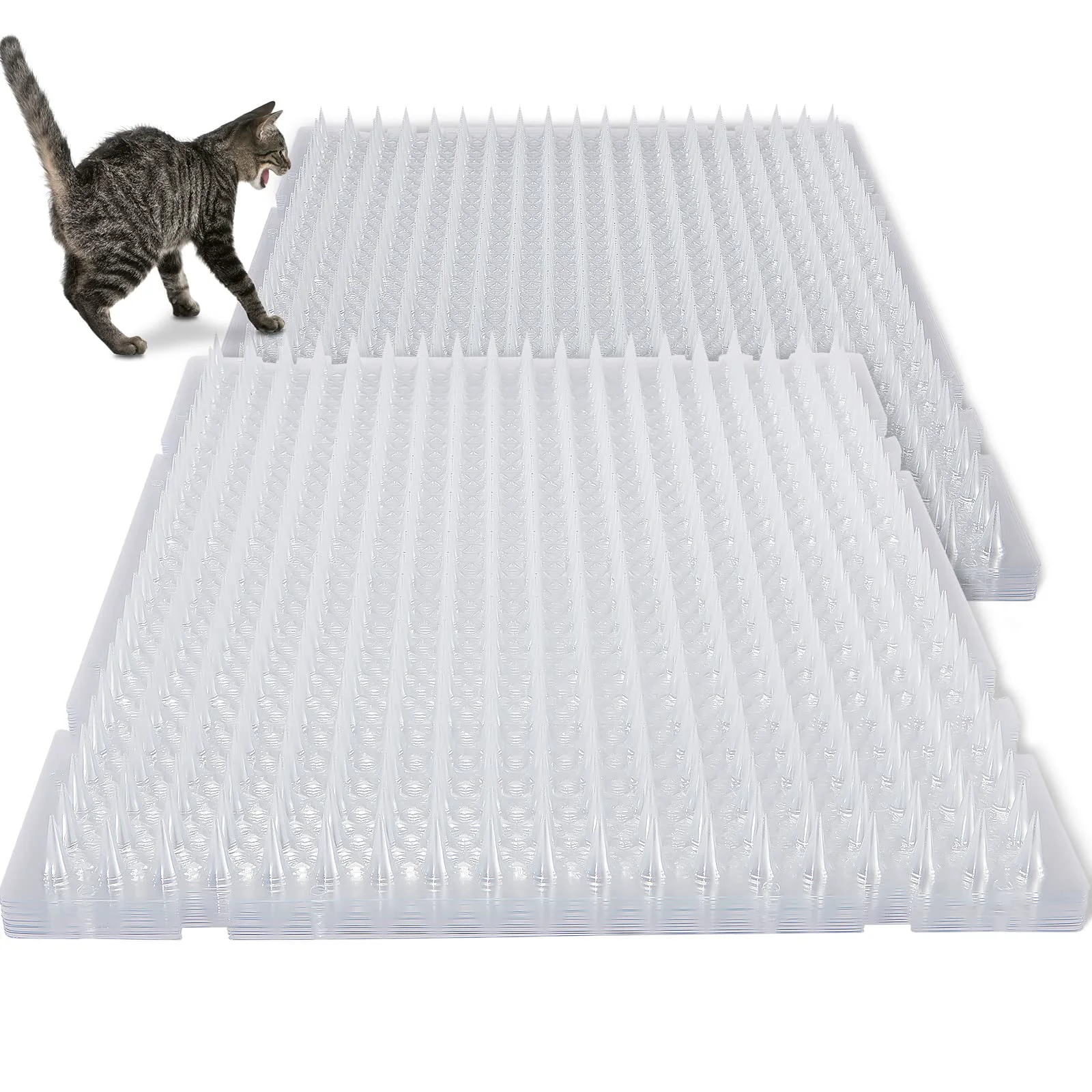 Original Design Nuanchu 20-Piece Clear Cat Repellent Mats 16x13 in – Indoor Outdoor Spike Deterrents for Furniture and Plants Certified