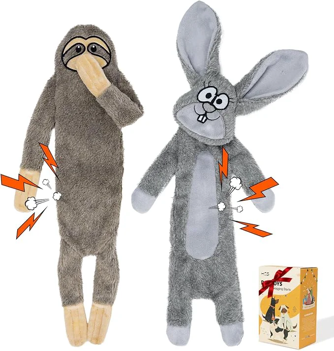 Exceptional HGB No Stuffing Dog Toys for Aggressive Chewers Squeaky Crinkle Plush Dog Toys Practical