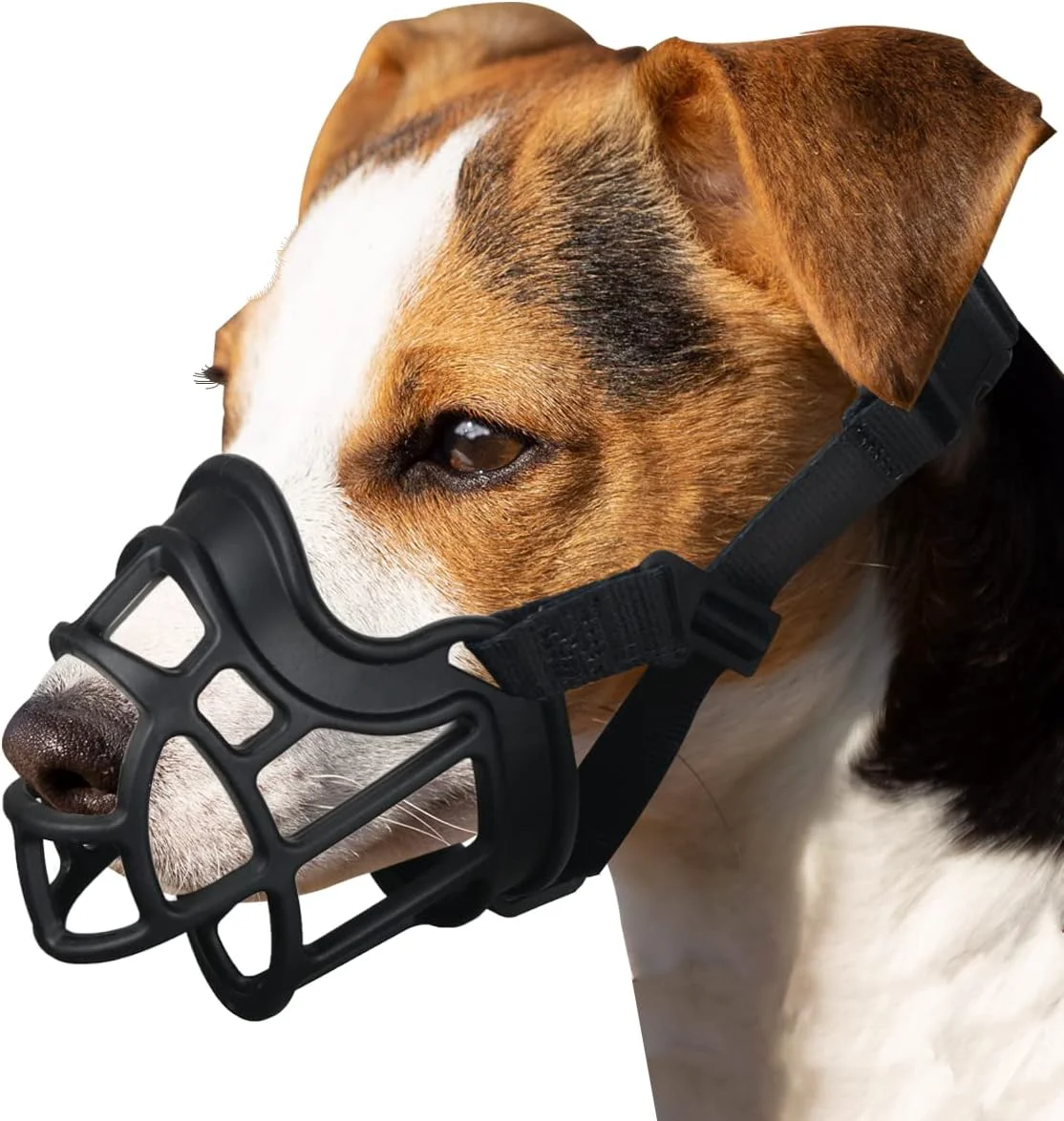 Expertly Made BARKLESS Dog Muzzle Basket Muzzle Anti Biting Chewing Sturdy Lightweight Cage Mouth Cover for Small Medium Large Sized Dogs Allows Panting Drinking Suitable for Grooming Trimming Training Genuine